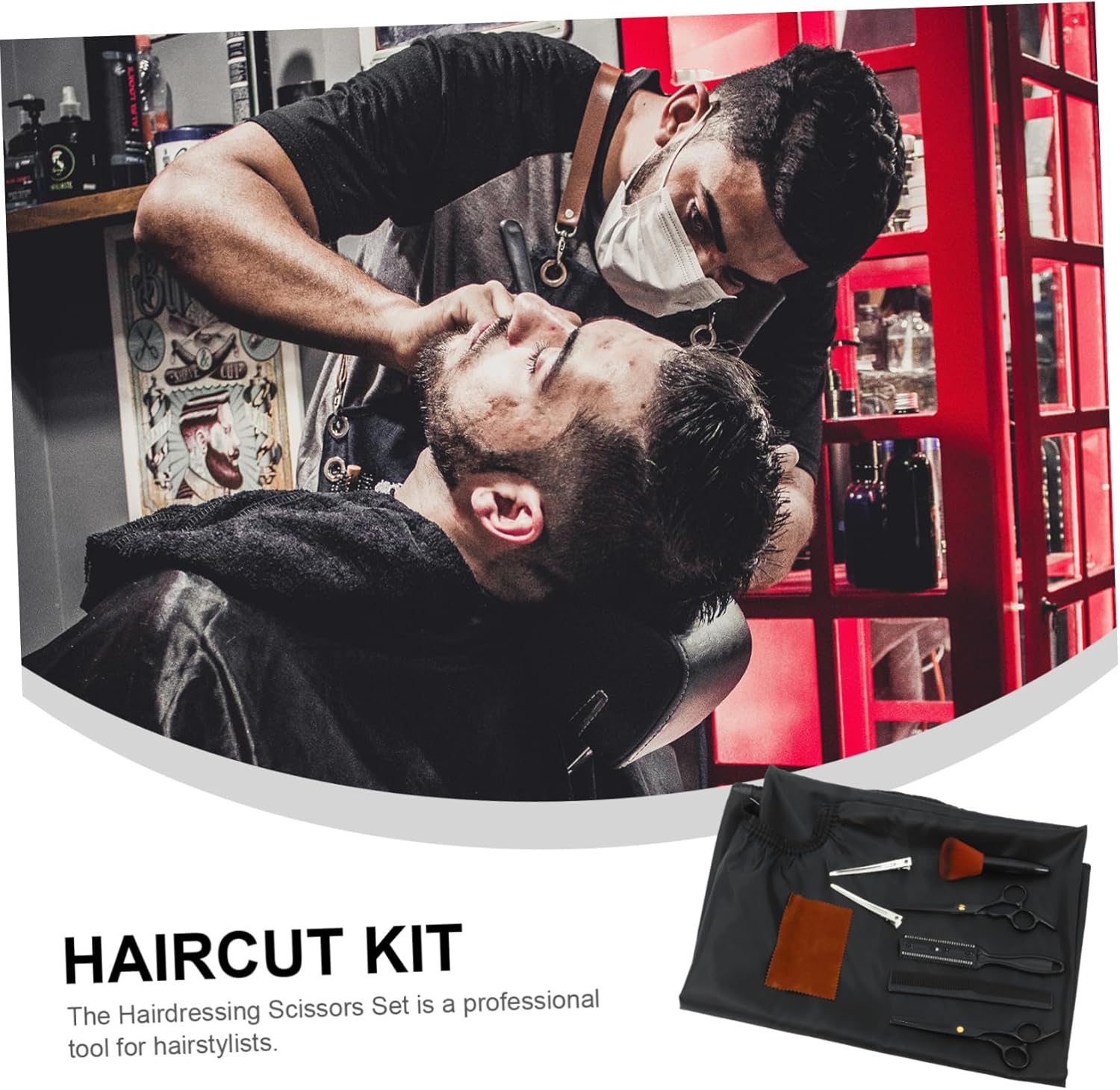 1set Professional Hair Cutting Scissors Kit Hair Styling Tools Combs and Cape for Home and Salon Use Ergonomic Design Smooth Cutting