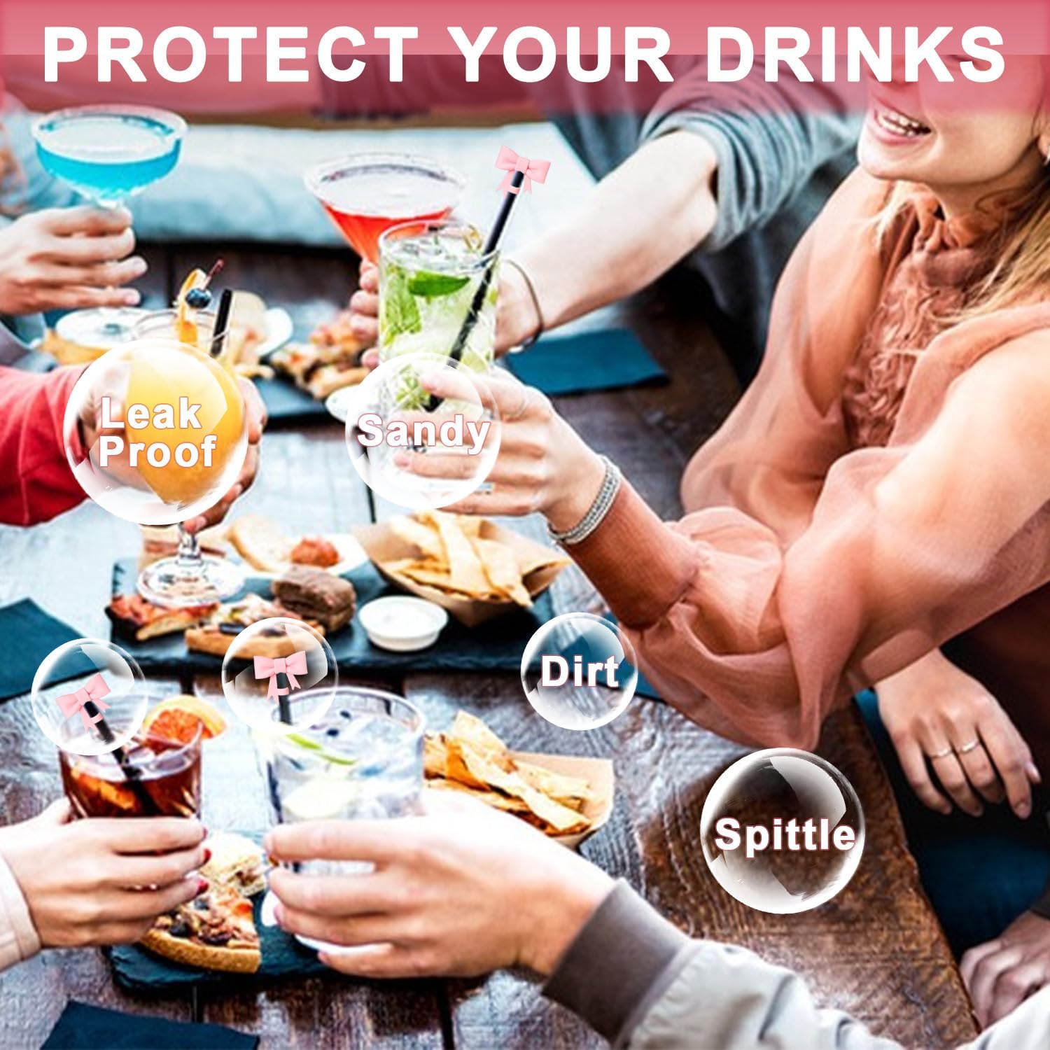 3 Pcs Pink Bow Straw Covers Cap Toppers Compatible with Stanley 30&40 oz Tumbler Cups, 10mm Reusable Silicone Straw Toppers for Stanley Cups Straw Accessories(Pink) 5 71J8yFoy5nL. AC SL1500