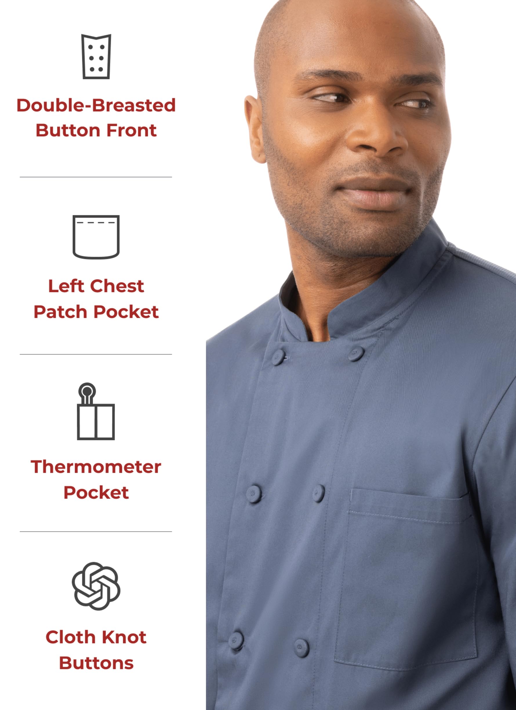 Chef Works Montreal Cool Vent-Abrigo de Cocina Hombre