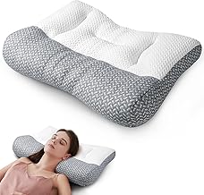 Cervical Pillow for Neck Pain Relief, Neck and Shoulder Pain Pillow, Orthopedic Sleeping Pillow for Adults, Ergonomic Contour Pillow for Side, Back and Stomach Sleepers, Queen Size, 24" x 16"