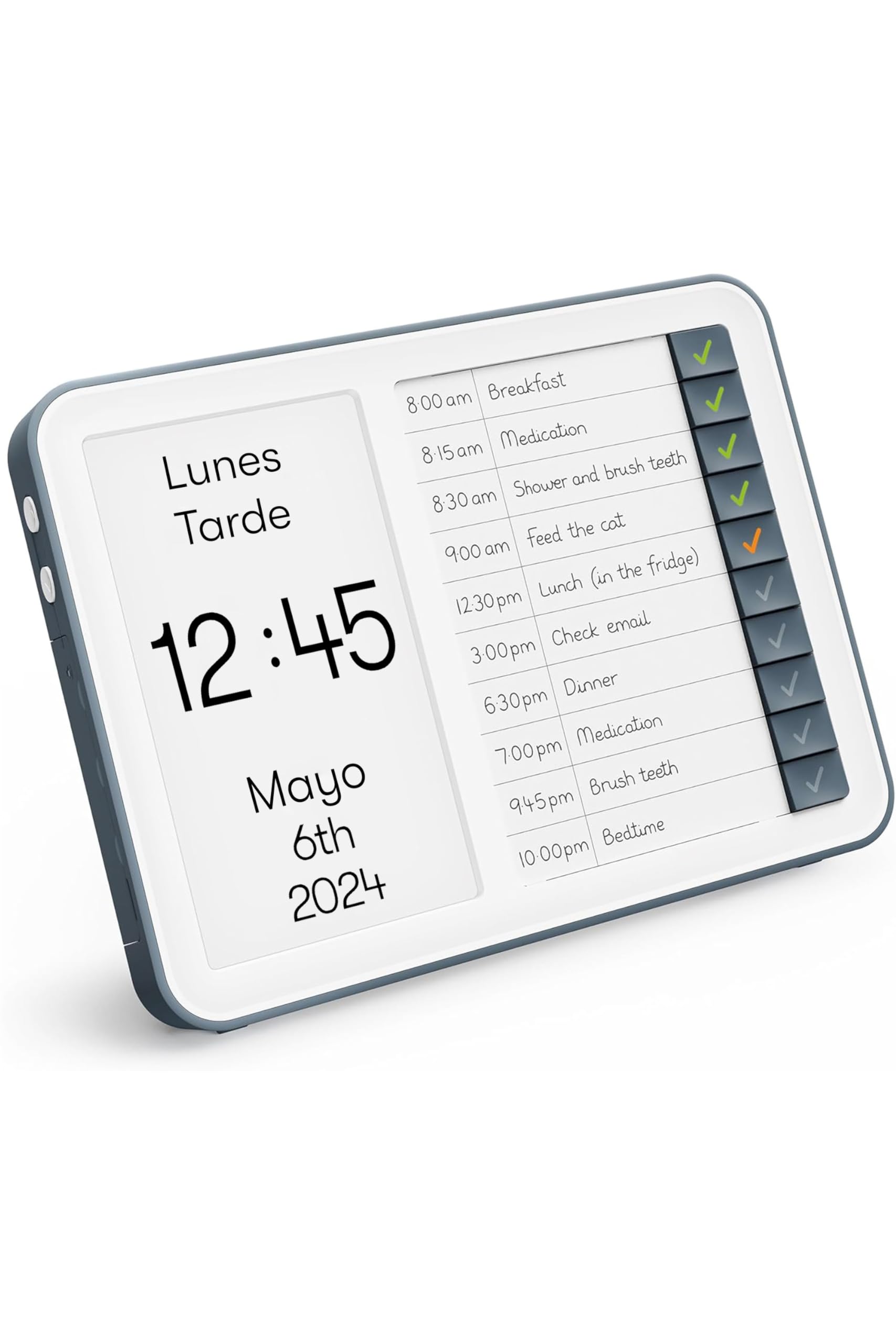 Relish Day Hub - Reloj de demencia con administrador de tareas diarias, pantalla grande HD, reloj digital con calendario para personas mayores y personas con pérdida de memoria