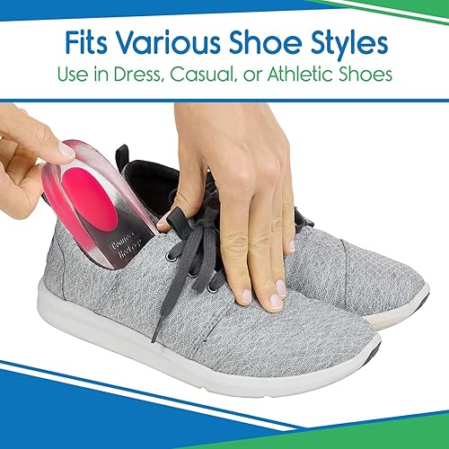 Miniatura 5 de ViveSole Taloneras de gel para dolor, fascitis plantar (par)  Almohadillas de silicona para alivio, espolones de talón, zapatos, tratamiento de