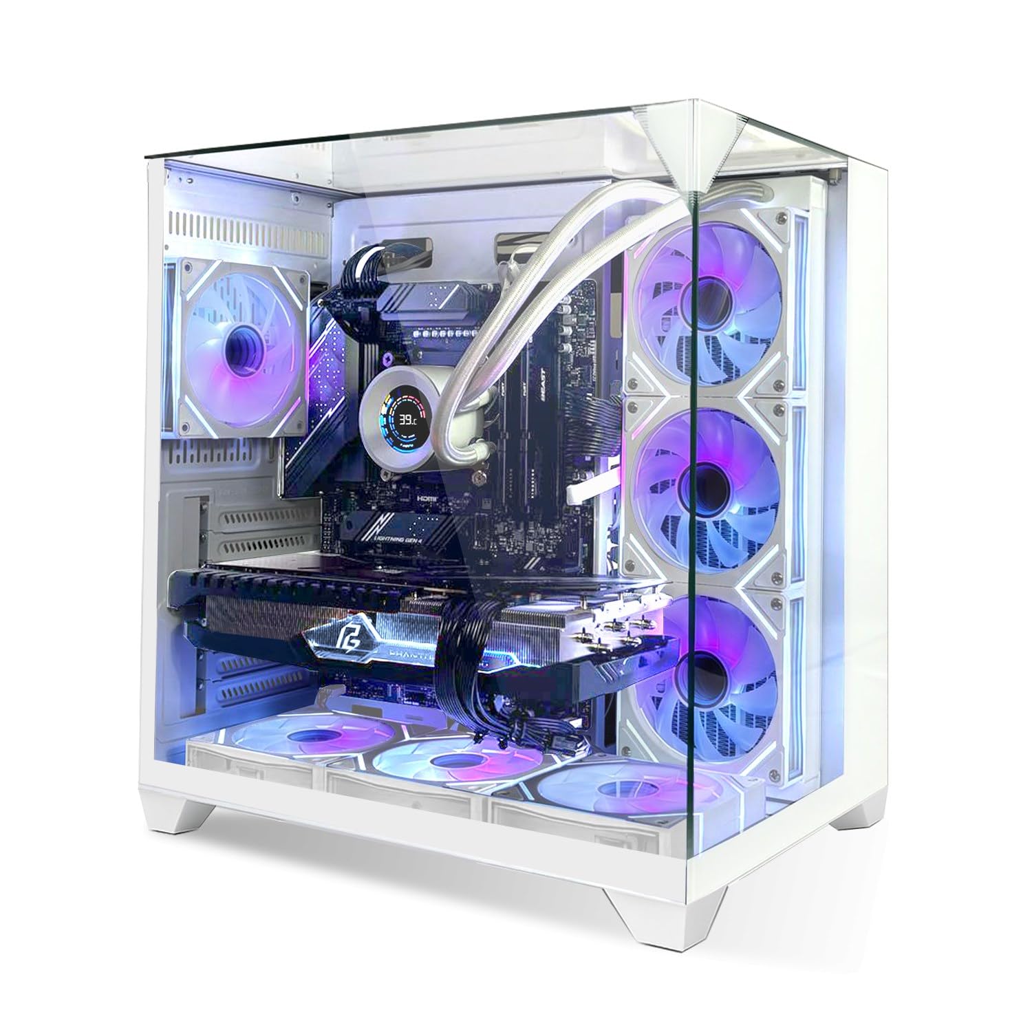 SYSTEMTREFF High-End Gaming PC weiß AMD Ryzen 9 9900X 12x5.6GHz | Nvidia RTX 5070 TI 16GB | 2TB M.2 NVMe | 32GB DDR5 RAM | Windows 11 | Desktop Computer Rechner für Gamer, Zocker & Streamer