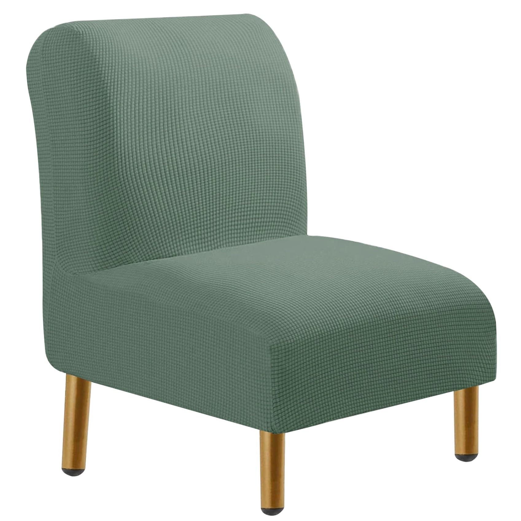 Cndiyald Pea Green Armless Chair Cover, Stretch Soft Armless Chair Slipcover Washable Removable Spandex Small Couch Covers For Home Hotel Office, Green