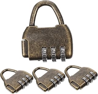 OSALADI 4pcs Mini Gift Boxes Combination Padlock Combination Locks for Lockers Gym Lock Antique Password Padlock Archaize Combination Lock for Cabinet Chinese Ancient Style Lock Suitcase