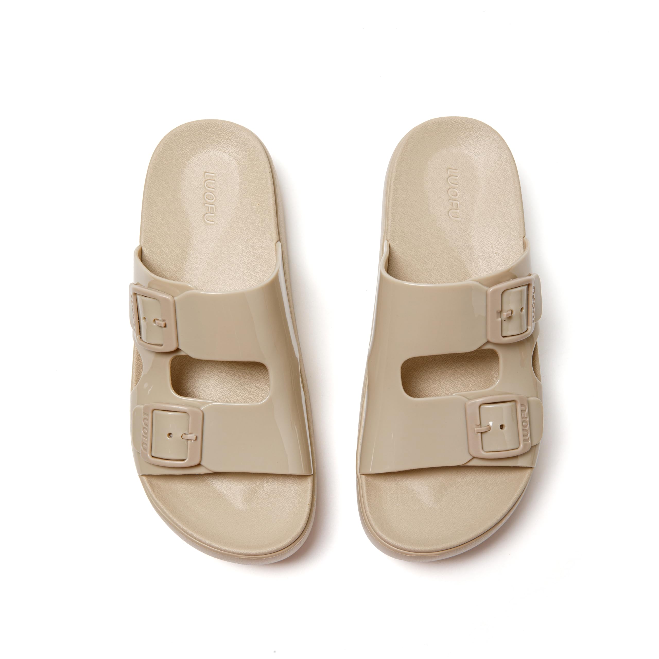 JOTA KA Sandalias Plataforma Mujer – Chanclas con Doble Hebilla, Suela Gruesa Antideslizante, Estilo Confort Diario