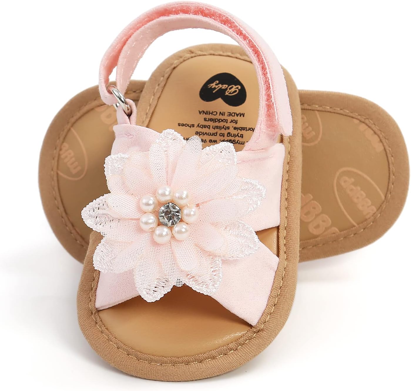 Infant Baby Girls Summer Sandals with Flower Bowknot Soft Sole Wedding Dress Flats Newborn First Walkers Crib Dress Shoes