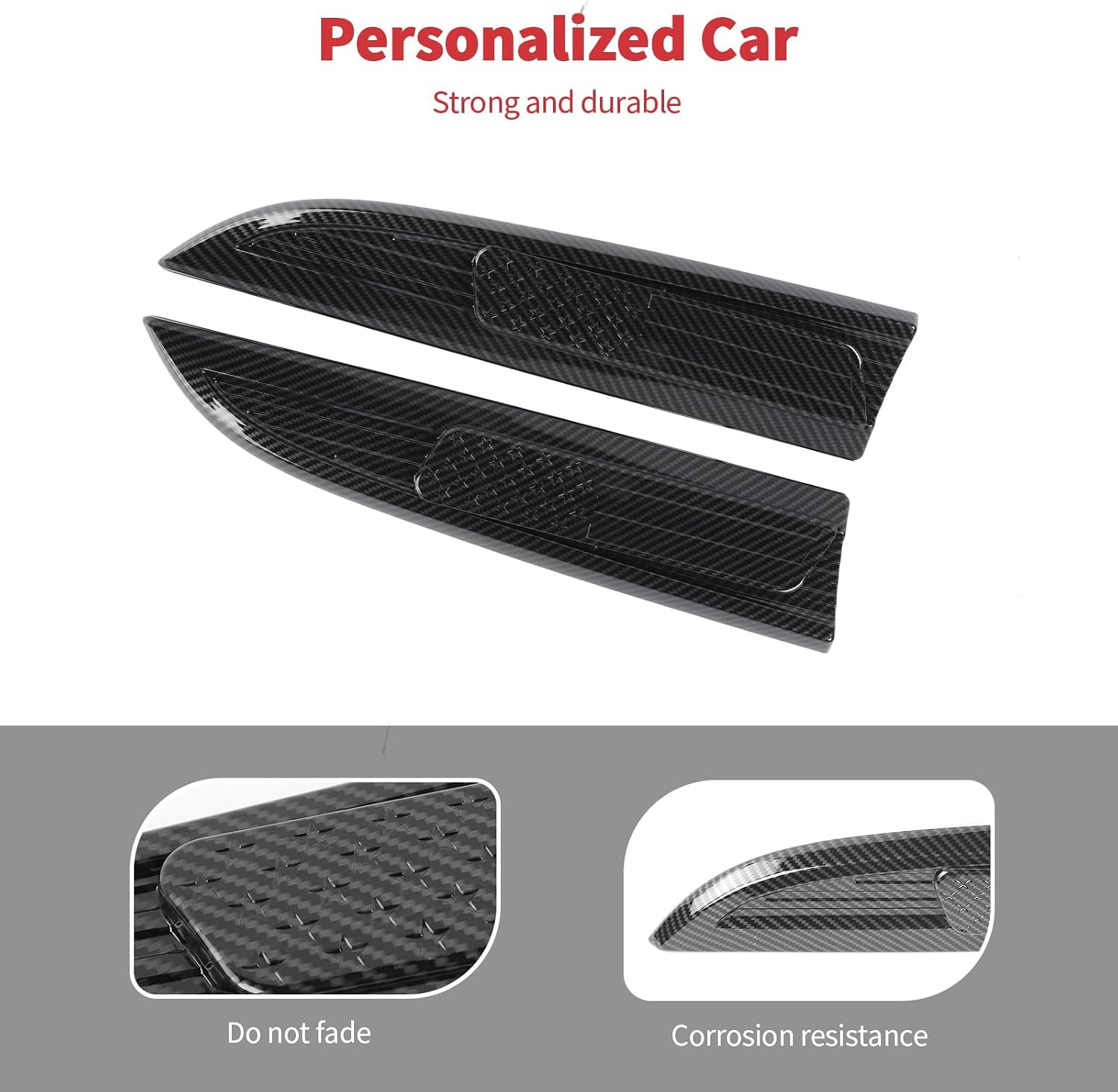 Linskip Fender Side Emblem Trim Compatible with 2011 2012 2013 2014 2015 2016 Super Duty Ford F250 F350 F450 F550, Fender Badges Cover, Exterior Accessories Carbon Fiber Black
