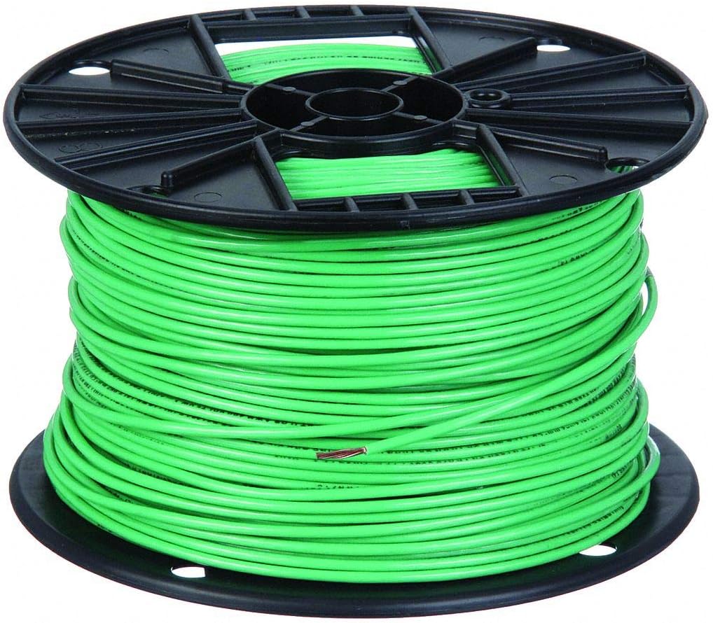 Southwire 22968201 Stranded THHN 12 Gauge Building Wire, 500-Feet, Green