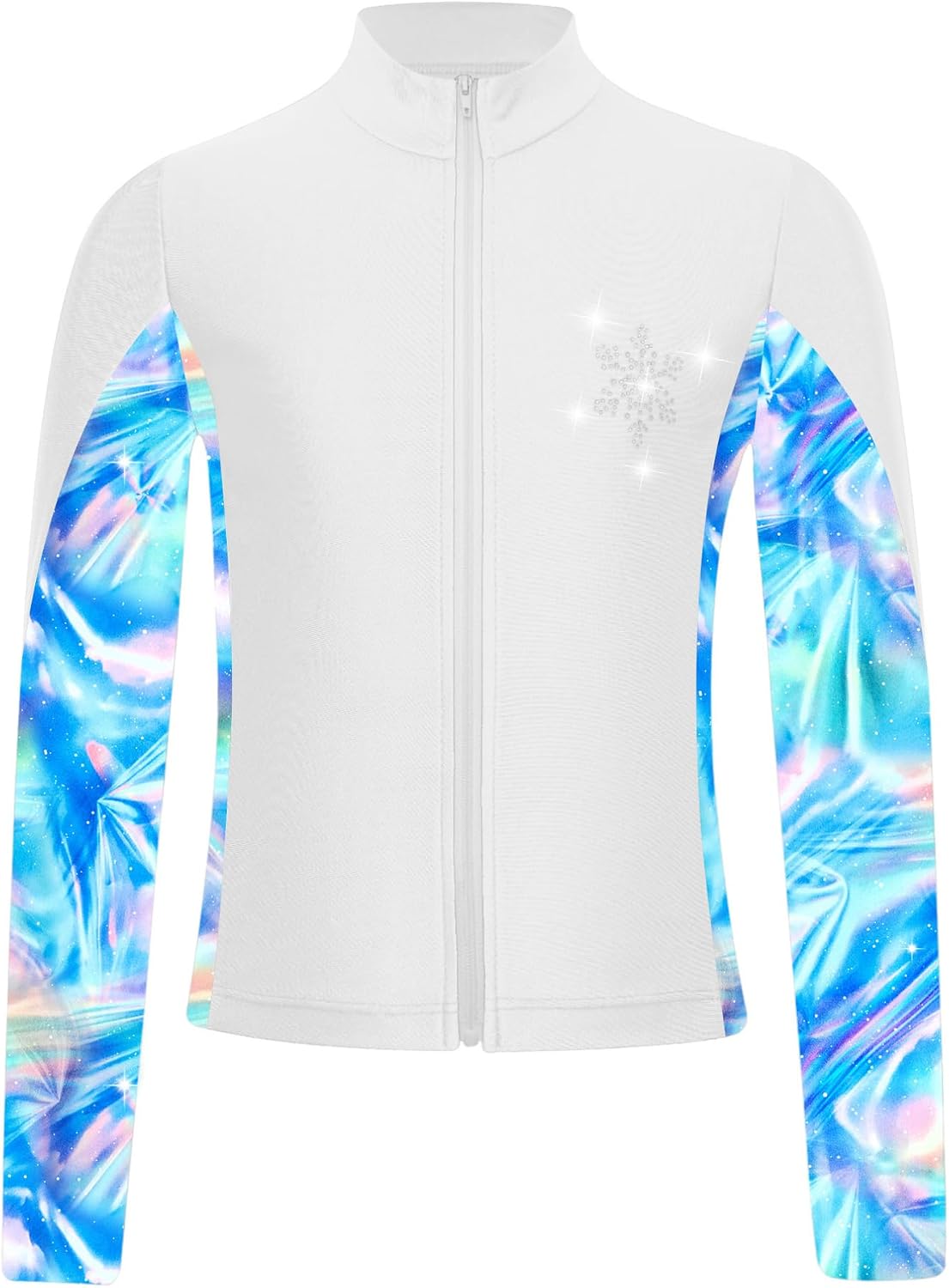 YiZYiF Kids Girls Athletic Sport Jacket Long Sleeve Zipper Figure Ice Skating Training Coat Top Gymnastic Outerwear