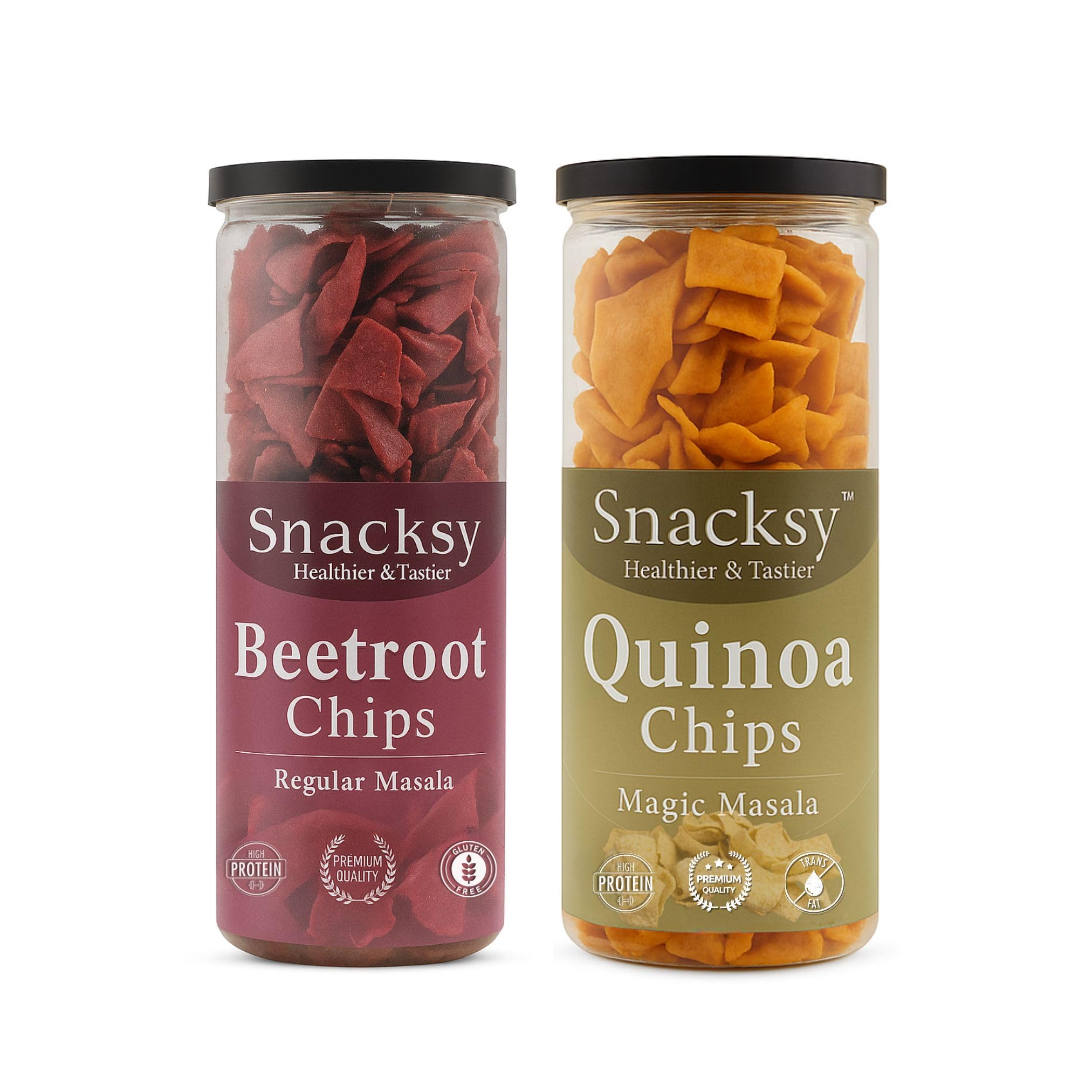 Snacksy Combo Quinoa Chips and Beetroot Chips (125g Jar Each)-image-10