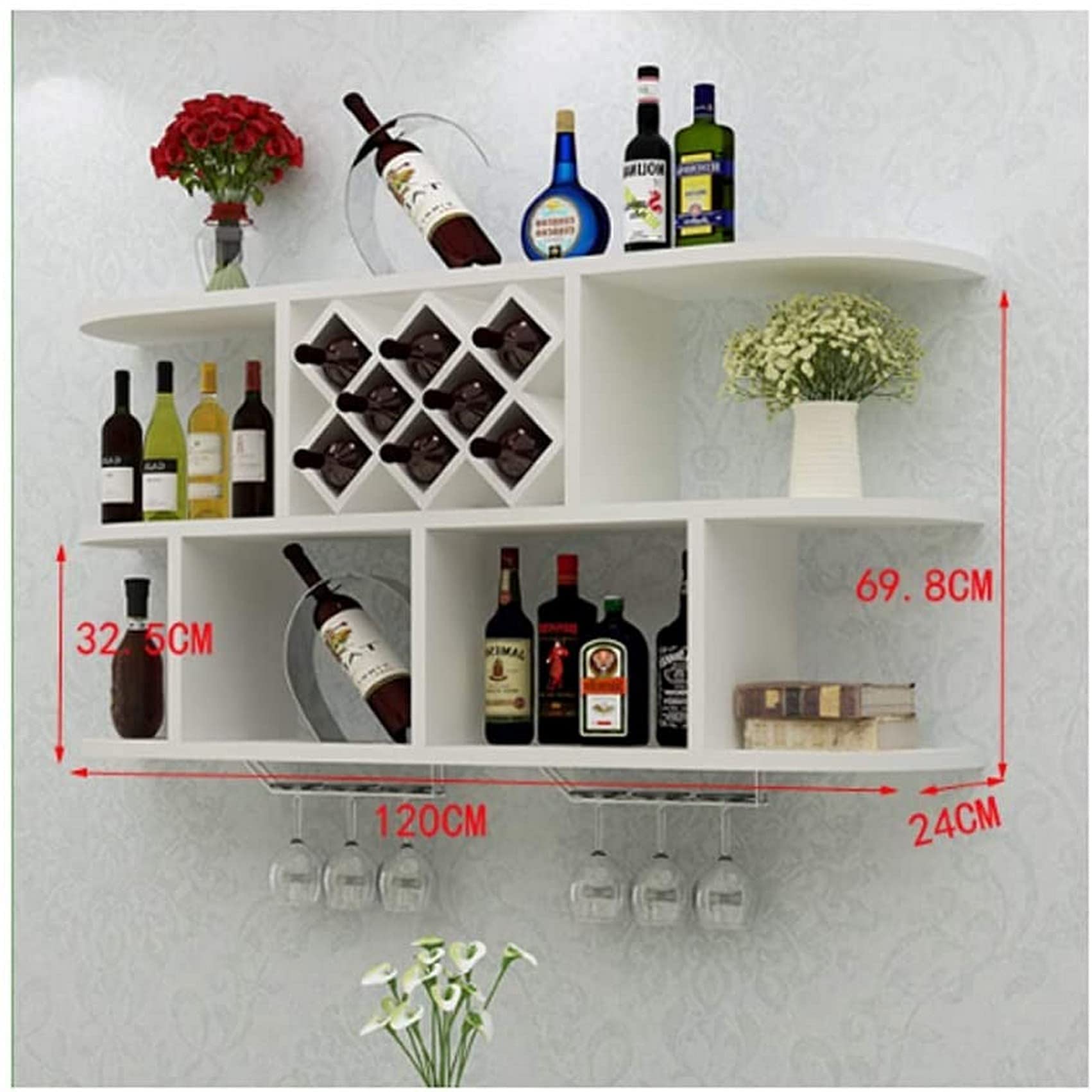 Casier à vin créatif en losange avec étagère haut de gamme