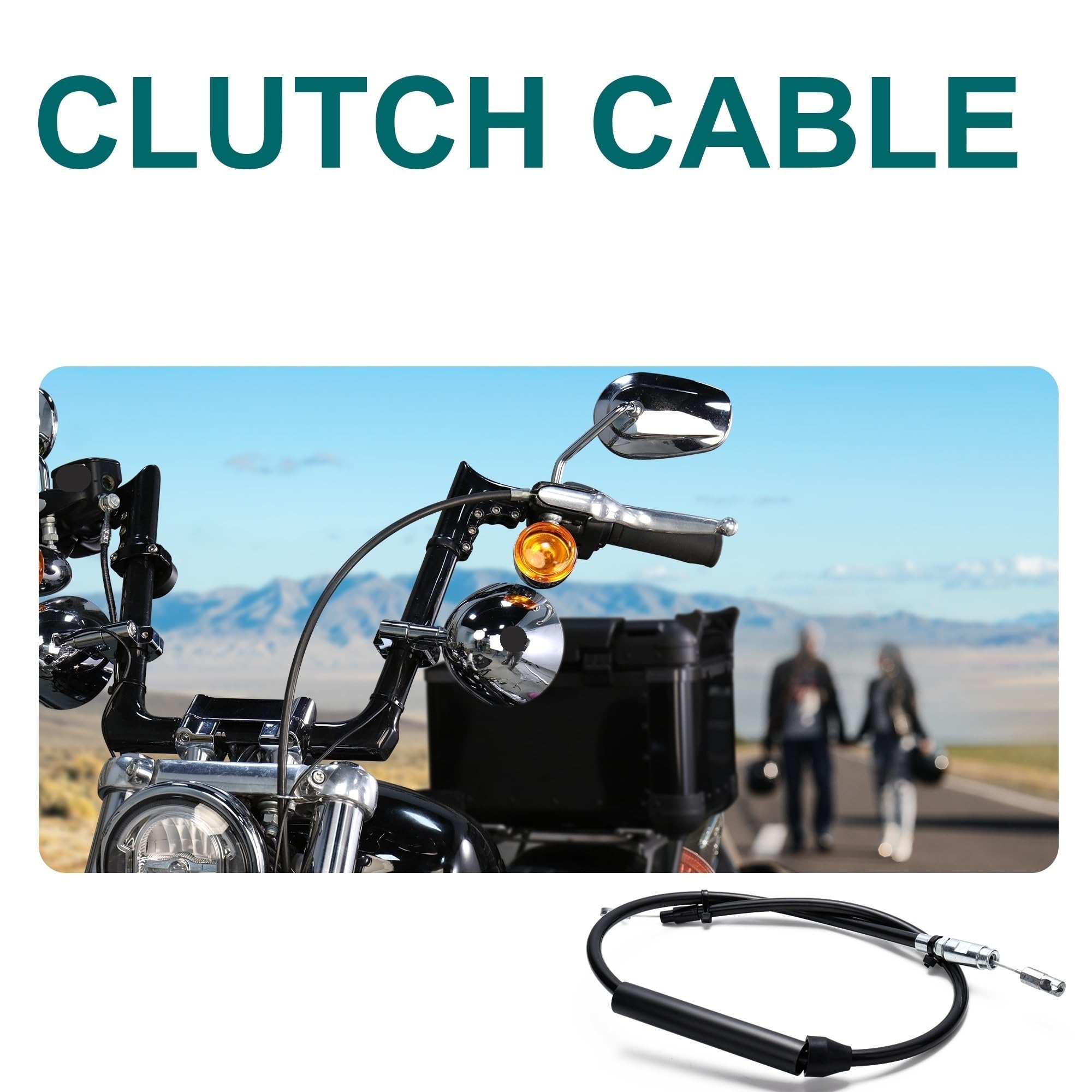 Cable de embrague superior acero inoxidable para motocicleta, 110/115cm, para turismo, Para Road King, Para Softail