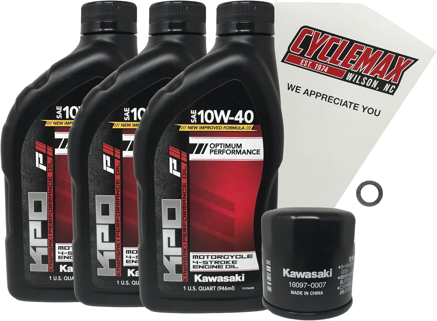 Cyclemax Full Synthetic Oil Change Kit compatible with 2004-2011 Kawasaki KFX 700