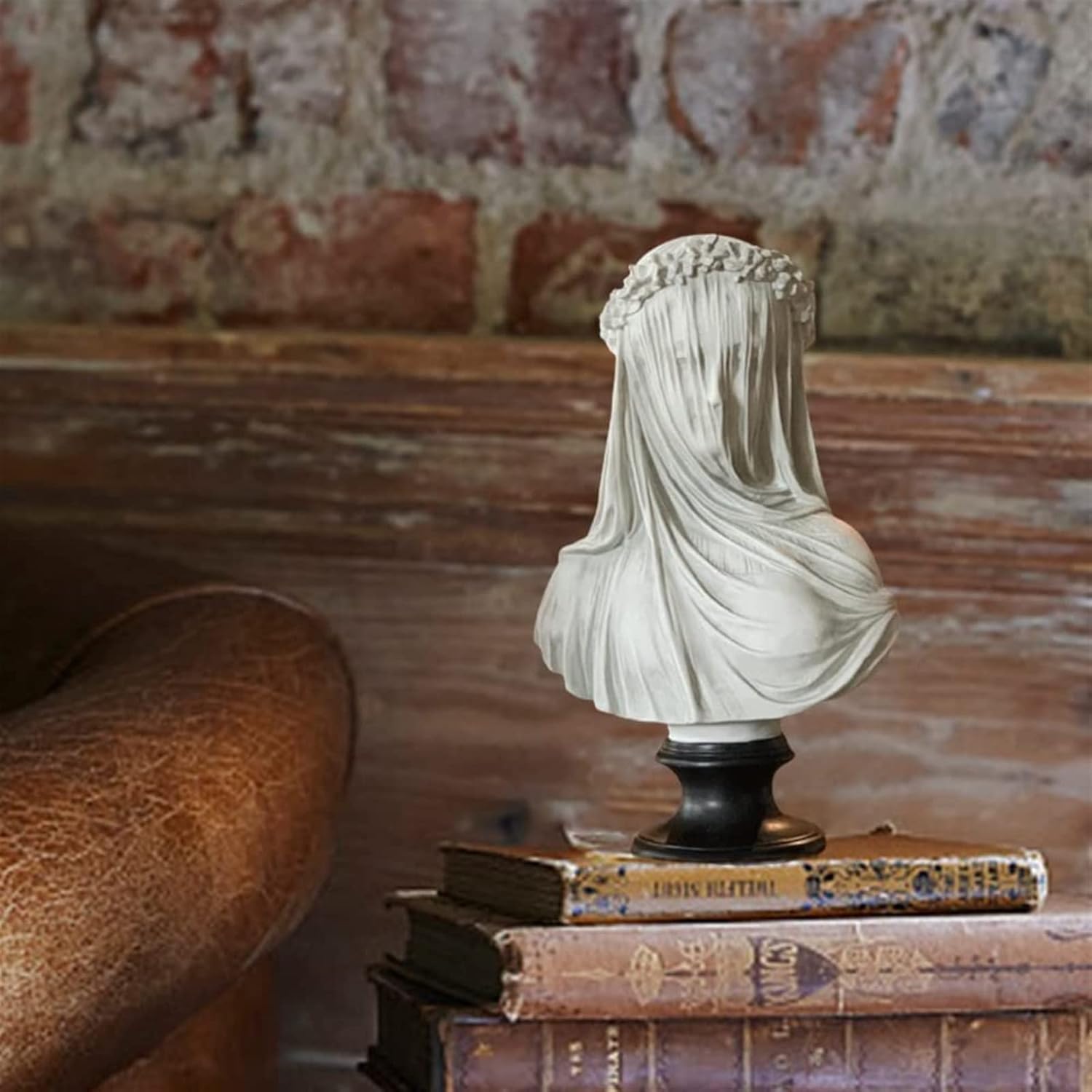 LIPPSY 2023 Premium Resin Craft Decorated Maiden Bust,Veiled Lady Bust Veiled Maiden Bust Sculpture, 9.8 inch Gothic Statue Home Decor Aesthetic for Home Art Collection Ornament