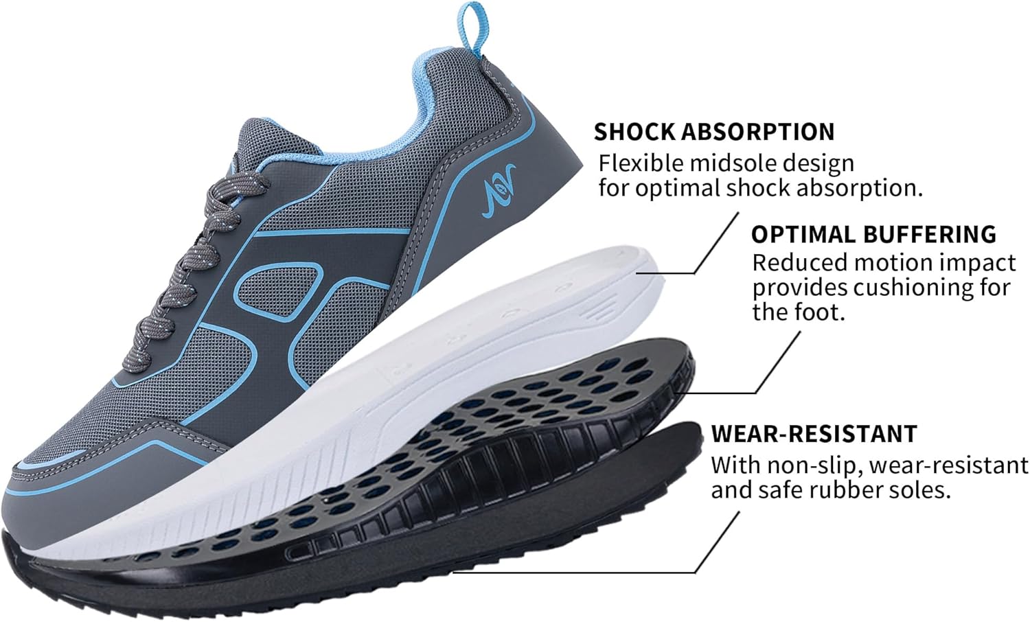 Women's Walking Shoes with Arch Support Orthotic Plantar Fasciitis Sneakers Tennis Running Shoes - Image 4
