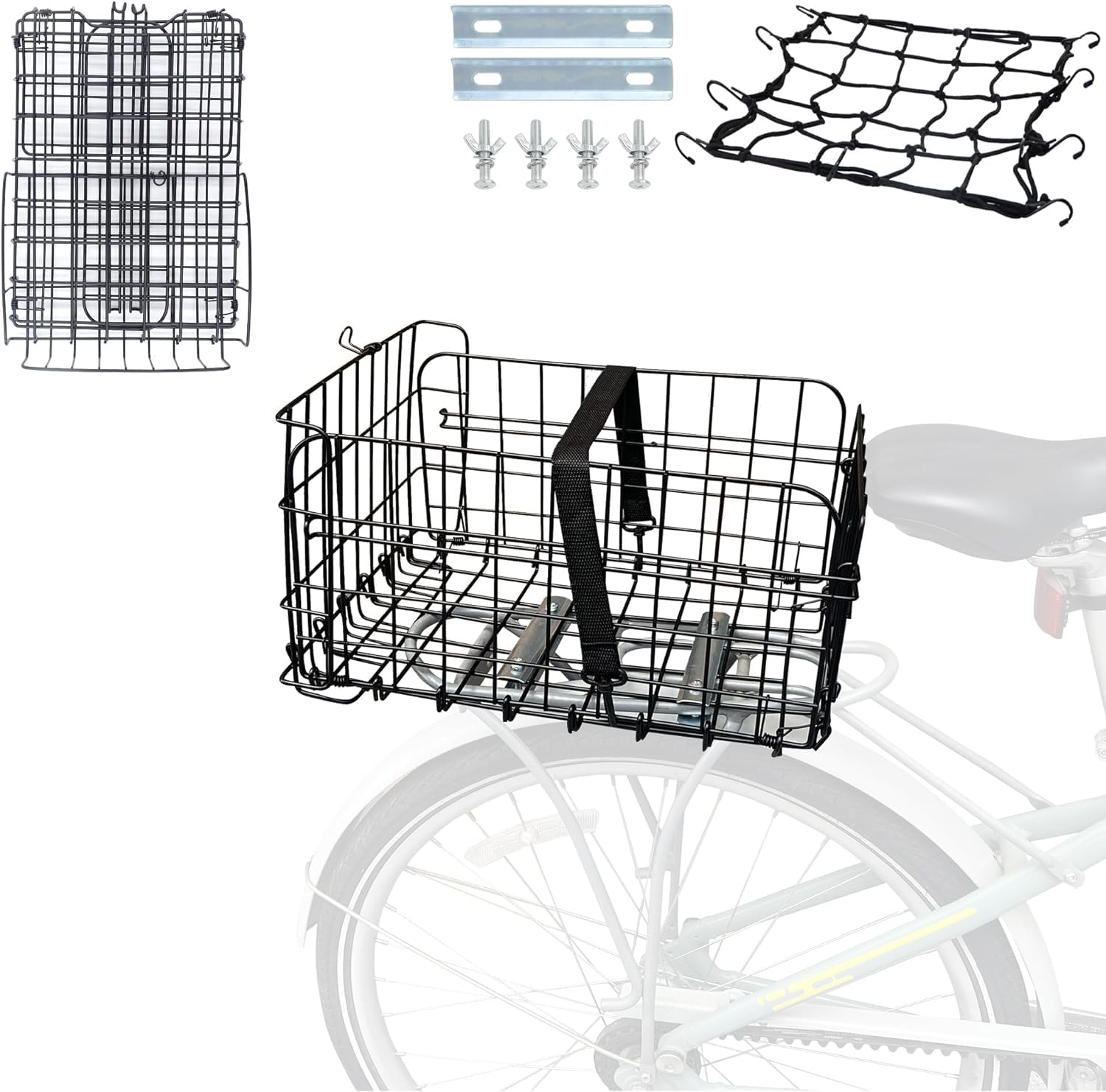 Rear Bike Basket With Waterproof Cover
