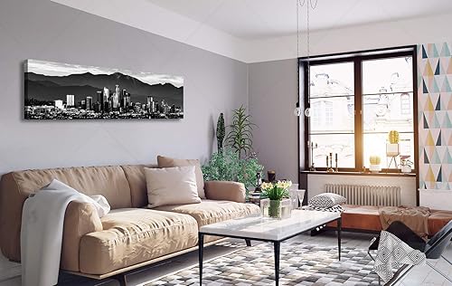 Miniatura 2 de JiazuGo - Paisaje urbano en lienzo impreso en blanco y negro, obras de arte moderno para pared con vistas panorámicas de ciudades, cuadros de 14 x