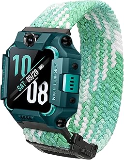 kwmobile Smartwatch Strap Compatible with imoo Watch Phone Z1 / Z7 / Z6 - Nylon Replacement Band - Magnetic Closure - Light Blue