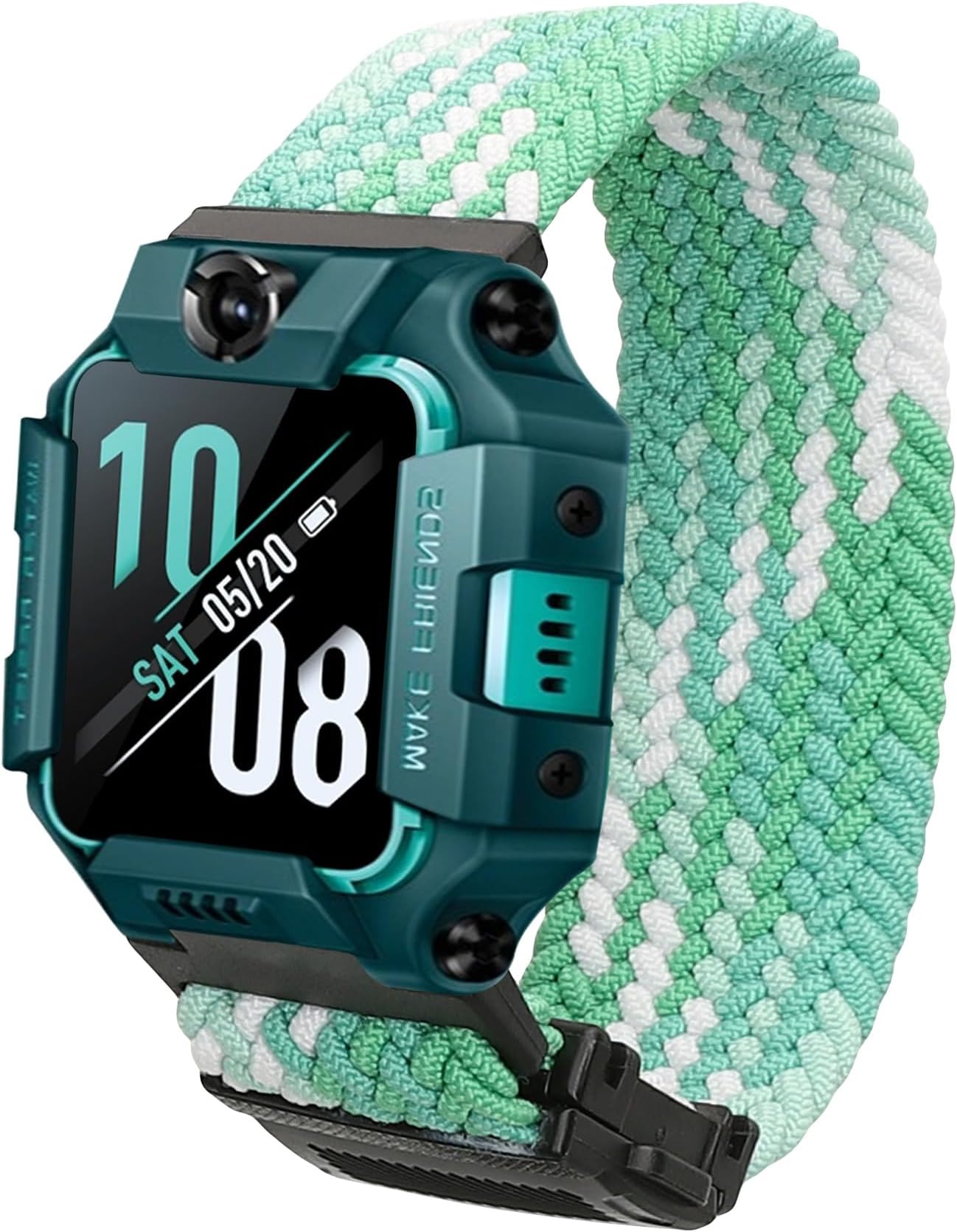 kwmobile Smartwatch Strap Compatible with imoo Watch Phone Z1 / Z7 / Z6 - Nylon Replacement Band - Magnetic Closure - Light Blue