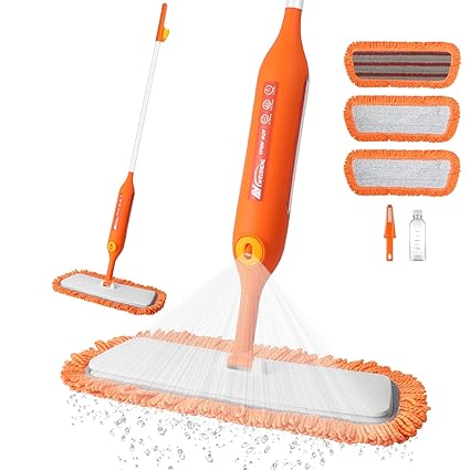 Spray Mop for Floors Cleaning, Microfiber Hardwood Floor Mop with 3 Reusable Washable Mop Pads 360 degreeSpin Dry Dust Laminate Floor Mop Wet Spray Mop for Cleaning Kitchen Wood Tile Vinyl Ceramic Wall