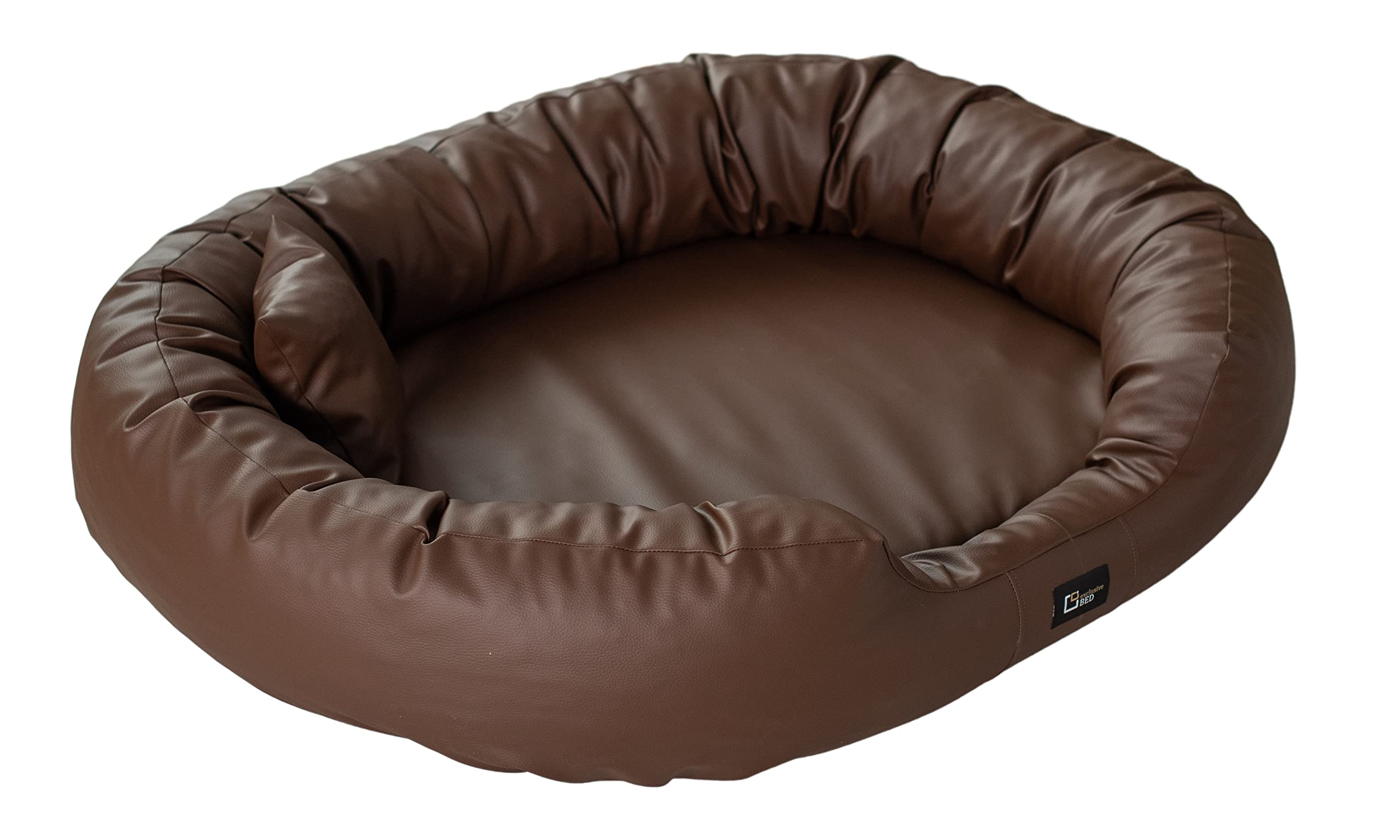 Orthopädisches Hundebett Nancy Premium Grosse Mittelgroße Kleine Hunde - Hundekissen Hundematte aus Öko-Leder - rutschfest Langlebig Abriebfest Reißfest (XL, Braun)