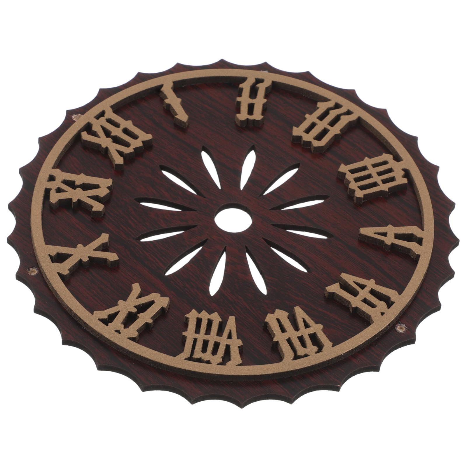 Piezas de dial de plástico marrón de fácil instalación para reparar relojes de cuco