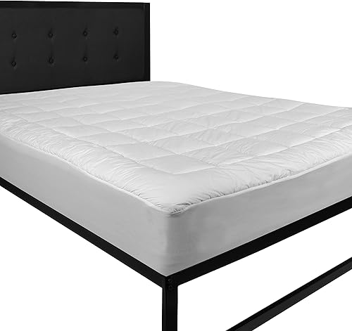 Miniatura 2 de Flash Furniture Capri - Colchón cómodo para dormir funda de colchón de bolsillo profundo blanco tamaño individual parte superior de algodón
