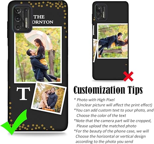 Vista 175 de Funda personalizada para Motorola Moto G Stylus 2021 con nombre de foto, texto y foto, GStylus personalizado -21 funda suave y fina (negro) de 6.8