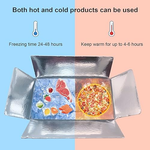 Miniatura 3 de 10 cajas de envío frías, caja aislada de aluminio, caja de envío reutilizable con doble aislamiento, cajas de envío frías a prueba de fugas, pequeña