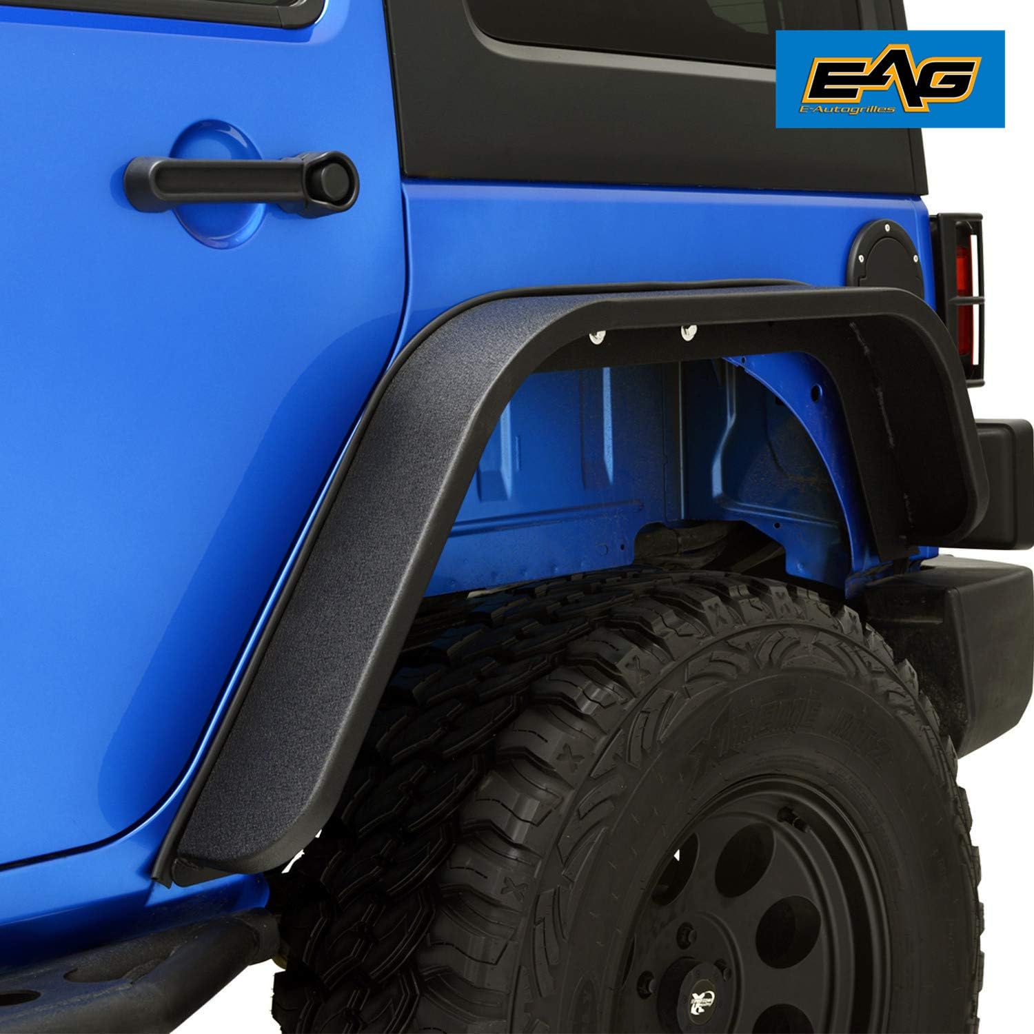 EAG JK Rear Fender Flares Mud Guards 2PCS Fit for 0718