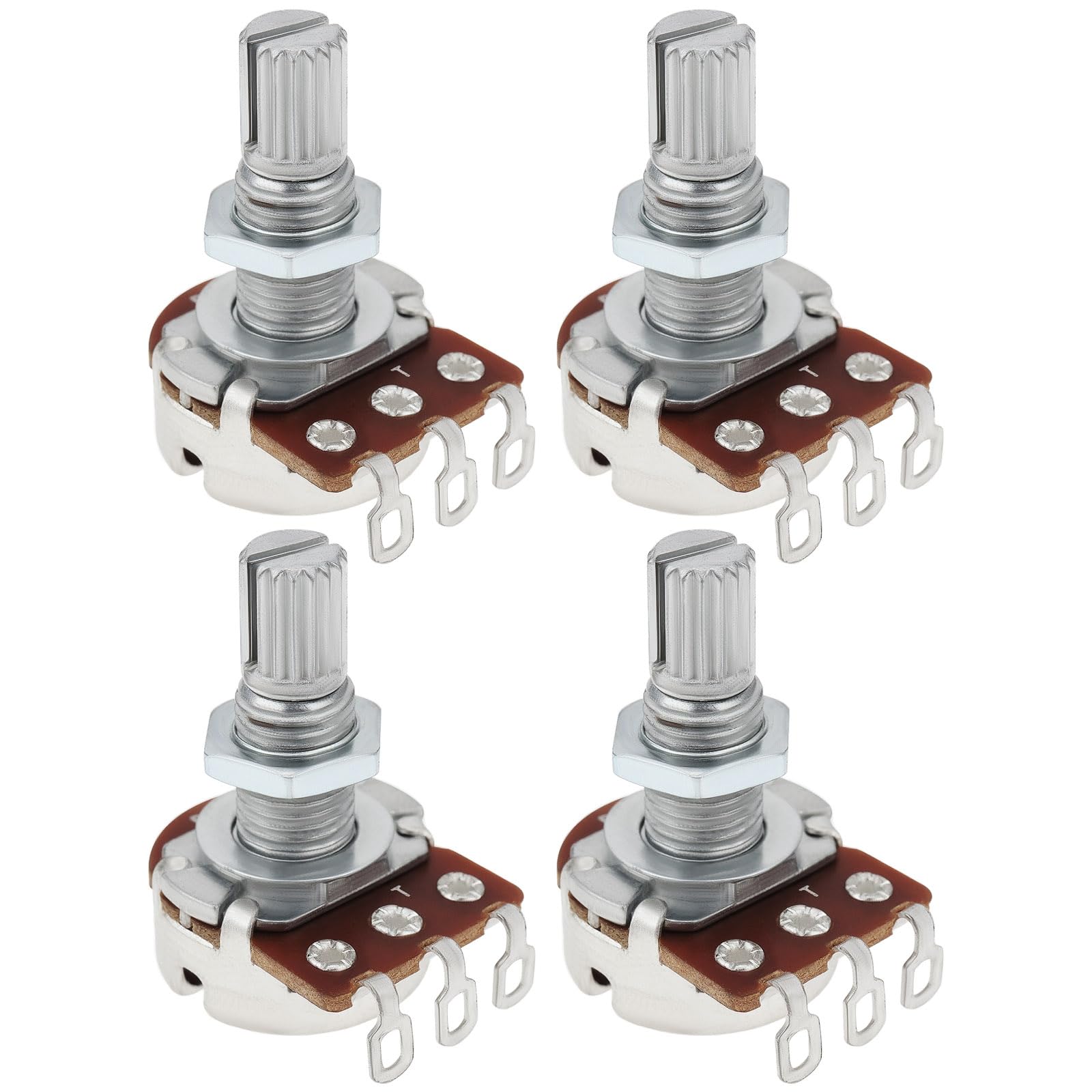Create idea 4pcs B50K Guitar Linear Potentiometer Knobs 18mm Long Split Shaft Tone Volume Audio Control 3pin for Electric Guitar Bass