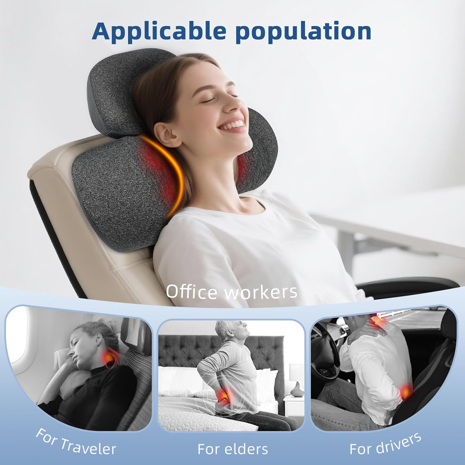 3-in-1 Neck Massager Pillow - Pillow Massage Neck Hump with Heat,Vibration,Air Traction,Cervical Massager for Pain Relief Hump Corrector,Hump Corrector for Women - Image 6