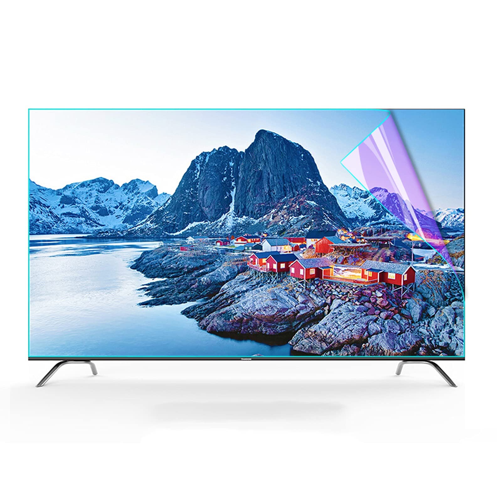 32-75 Zoll Anti-Blaulicht-TV-Bildschirmschutz, Blendschutzfilterfolie Augenermüdung Lindern for LCD, LED, OLED & QLED 4K HDTV (Color : HD Film, Size : 65 inch 1429X804mm)