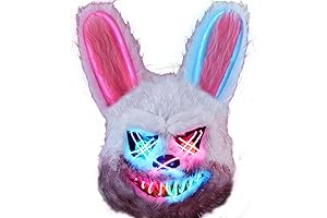 AndTree Halloween Mask Scary Rabbit Bunny Mask, LED Purge Mask, Halloween costumes...