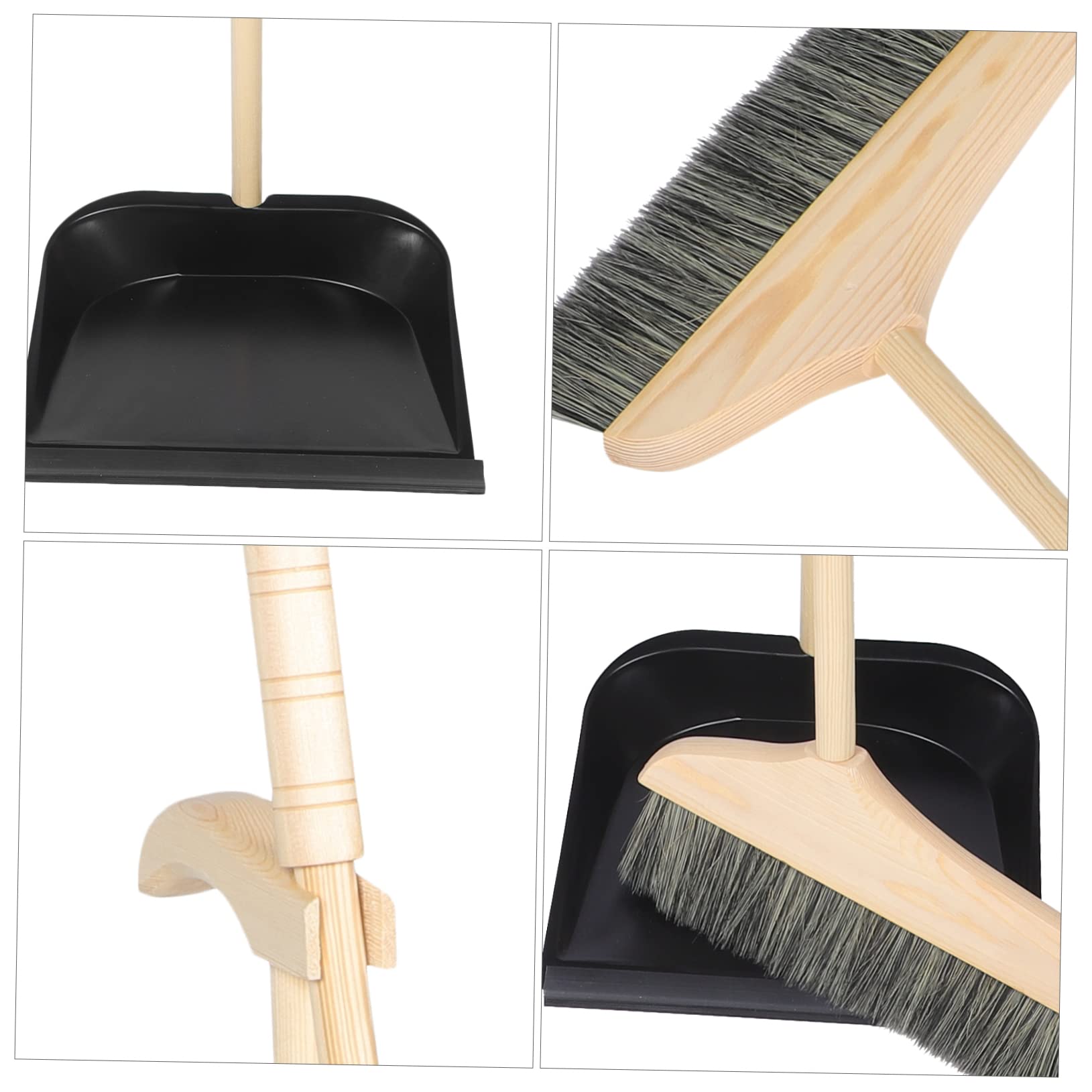 FRCOLOR Reinigungszubehör Werkstätten und Gehwege zu Bedienen Leicht für Holz Besen Kehrschaufel Satz mit Langem Griff Verschleißfest Effektives für Haushalt