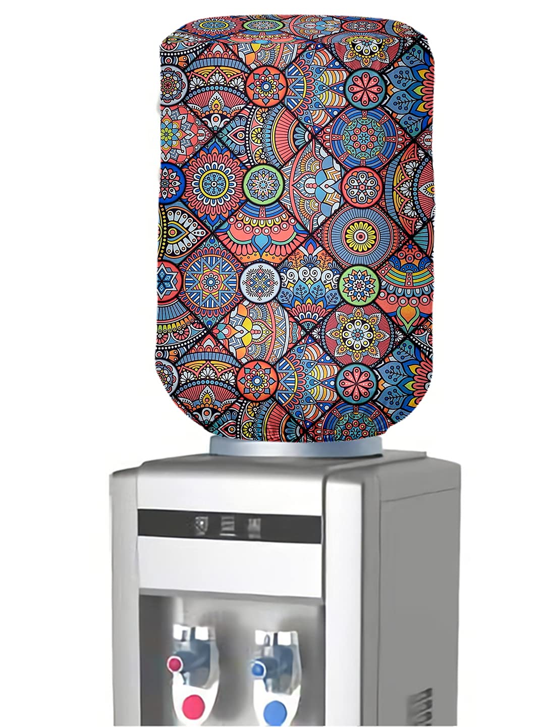 Cortina Damask Print Water Dispenser Bottle Can Cover | Can Protector | Elastic Closure | Polyester Material | Environmental Friendly | Digital Print | 45cm x 42cm x 43cm | 20 Liters | Grey 2-image-13