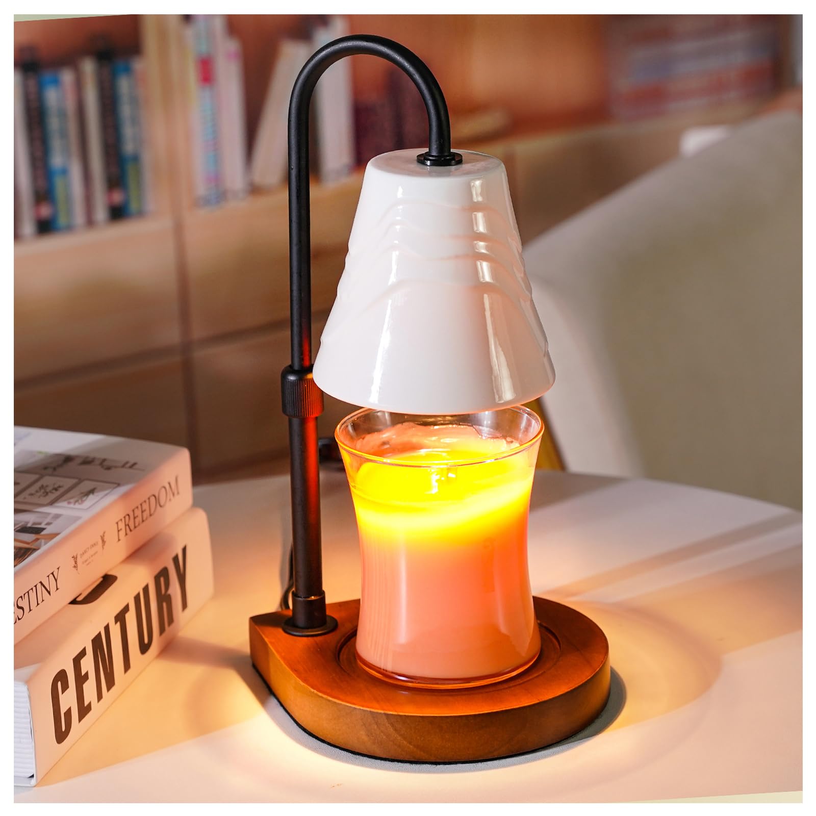 Candle Warmer Lamp with Timer,Dimmable Electric Fragrance Wax Warmer,Elegant Home Decor Melt Warming Heater As Birthday Gifts for Women Mom Jar Candle Lovers,Friends Use in Bedroom(Adjustable Height)