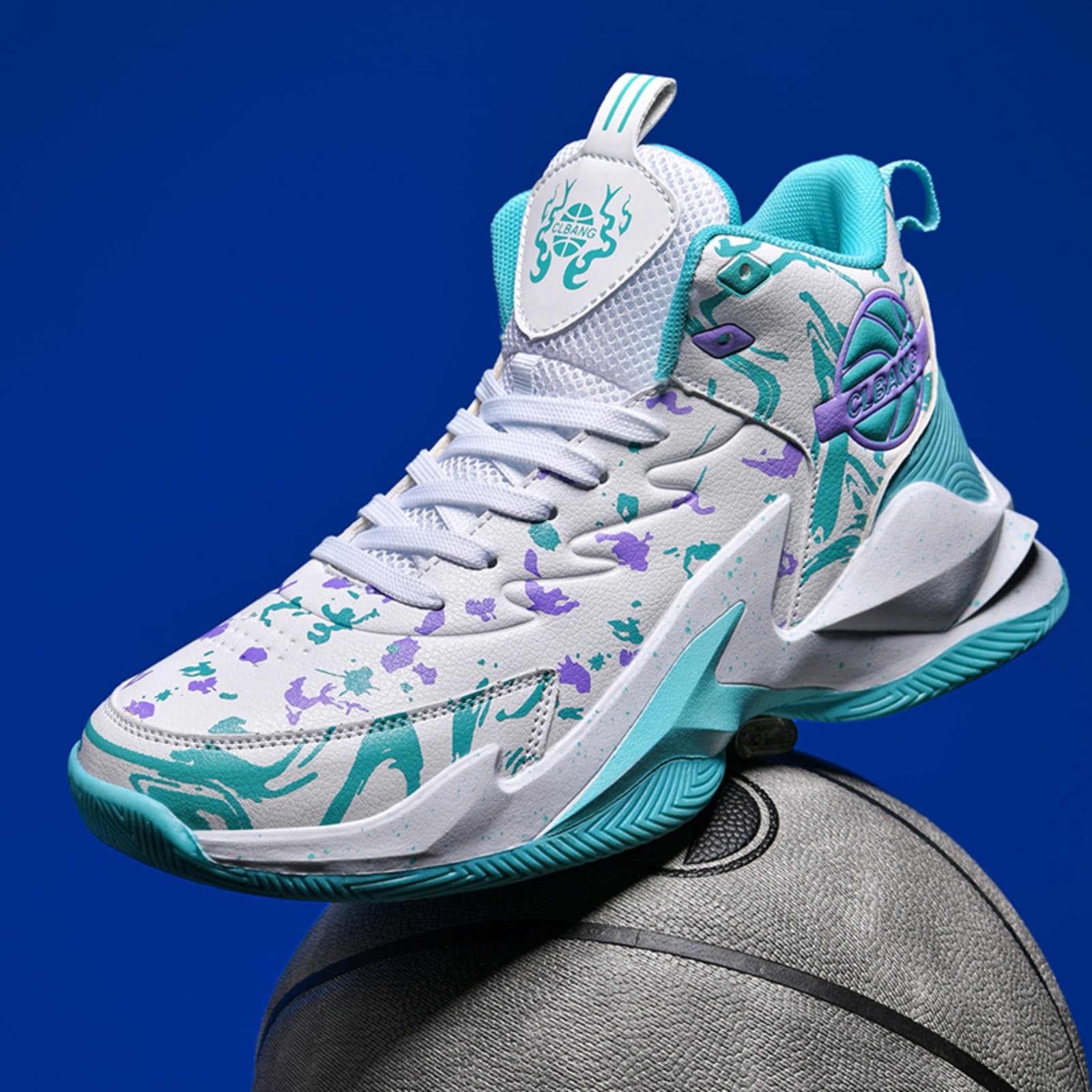 Chaussures de Basket-Ball Montantes Antidérapantes et Respirantes, Légères et Résistantes à l'usure, Sneakers de Sport Confortables pour Adolescents et Adultes, Usage Intérieur Extérieur