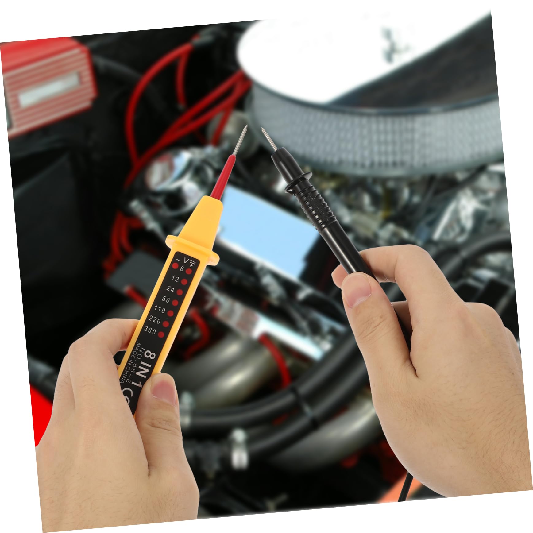 SOLUSTRE 4pièces Testeur De Tension Électrique Détecteur De Circuits Automobiles Outil Pratique Et Léger Pour Vérification De Voltage Et Continuité Conception Ergonomique Pour