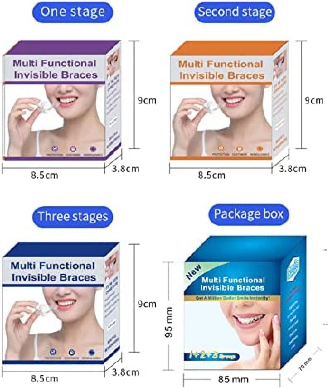 POUR Aligneurs De Dents Invisibles, Plateau De Protection des Dents Supérieures Et Inférieures, Protège-Dents Dentaire Orthodontique avec Étui-,Toutes Les Étapes,Friendly321