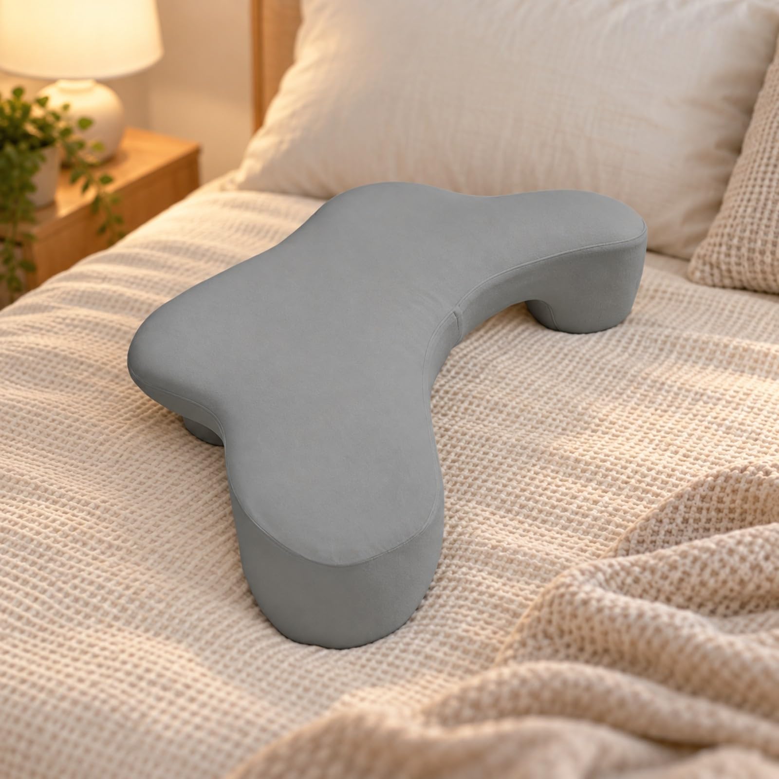 Ronyme Almohada para Dormir Lado Contorneada Soporte Medio Almohada Cervical Espuma Viscoelástica para Adultos, Gris