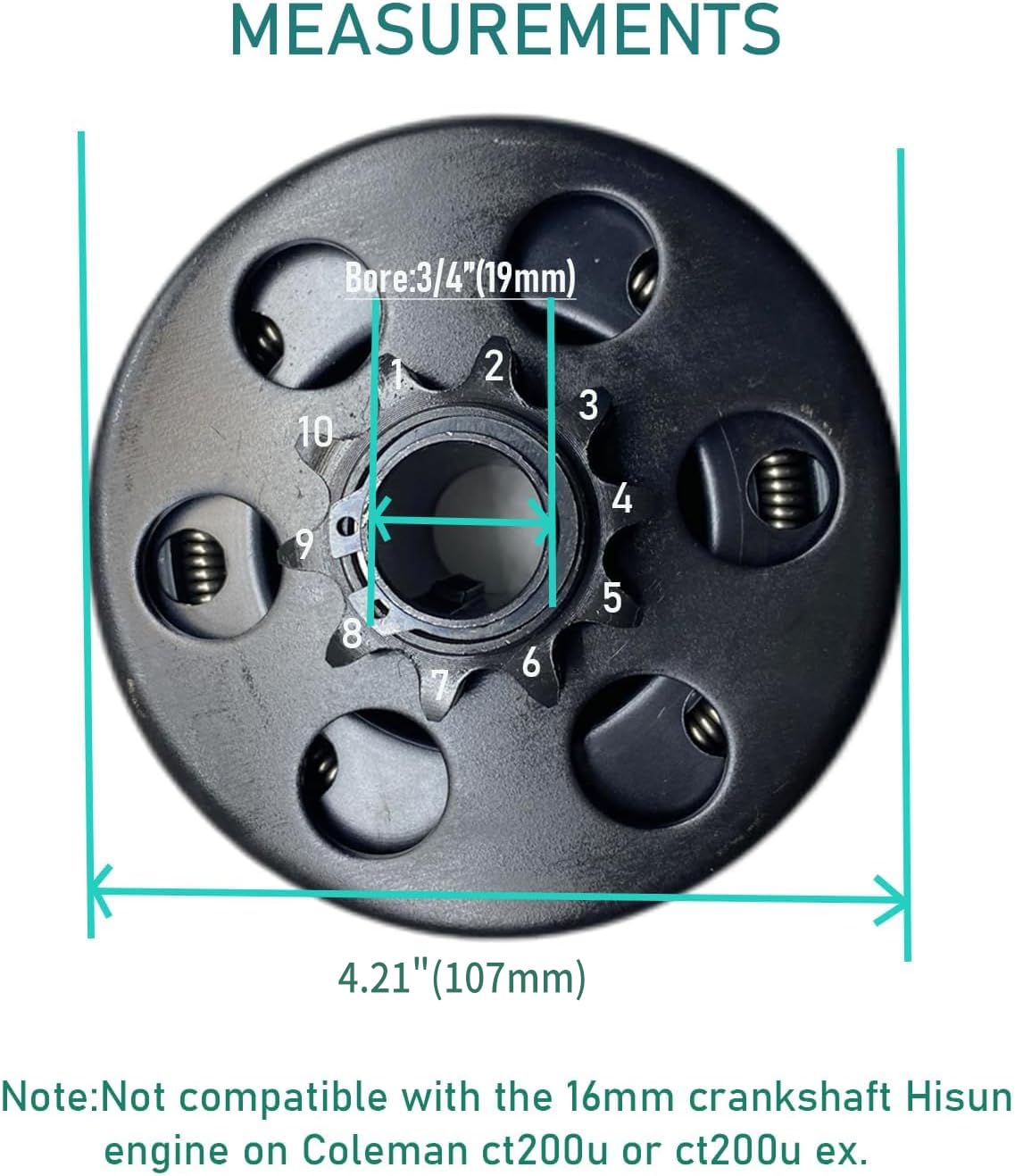 プレストマン Amazon.com: QYMOTO 3/4'' Bore 10 Tooth Clutch Mini Bike