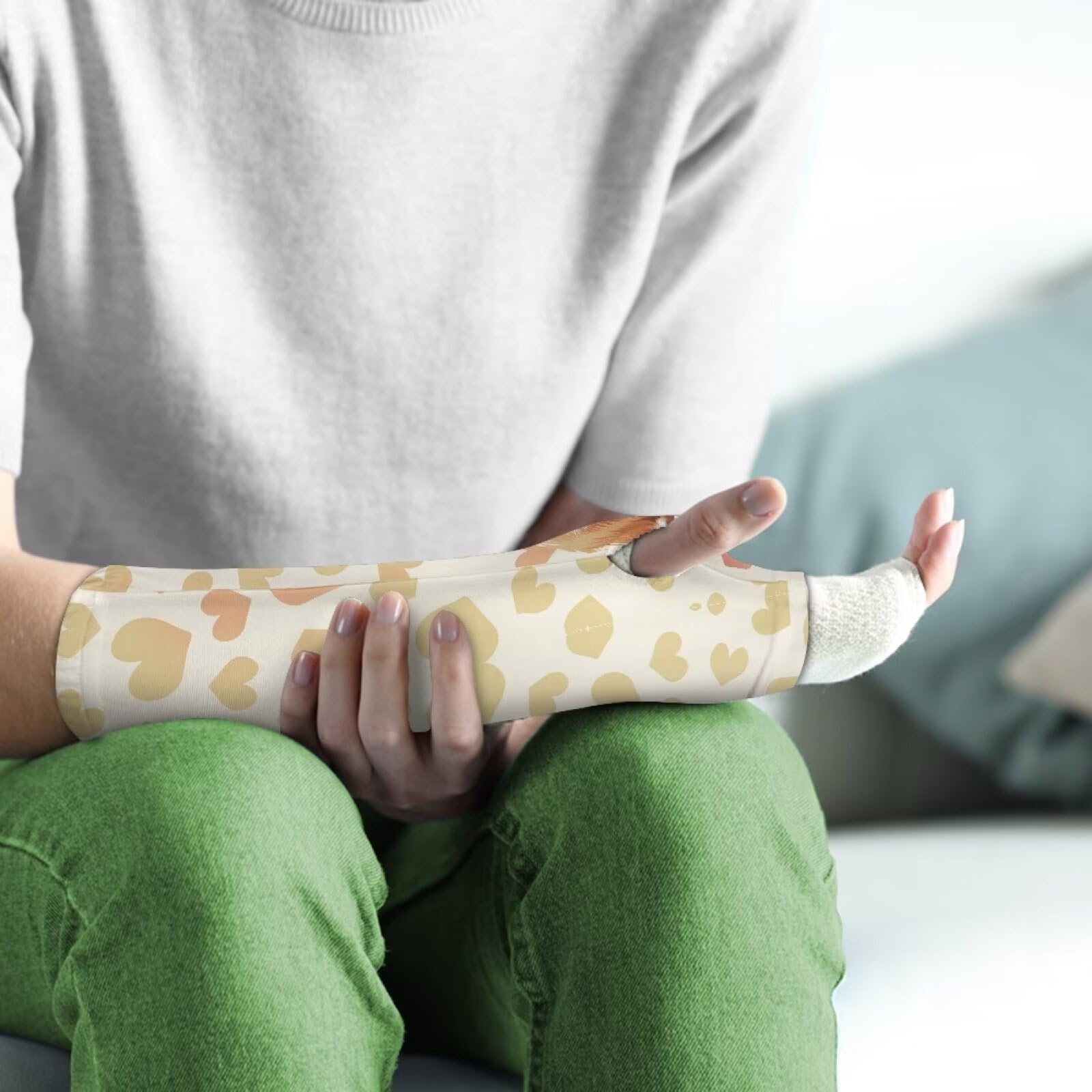 Kathyboom Heart Arm Cast Shower Cover Adults Breathable Soft Cast Protector Arm Plaster Sleeve Bag Cast Covers for Showers Arm Kids Swim on Vacation and Bathe