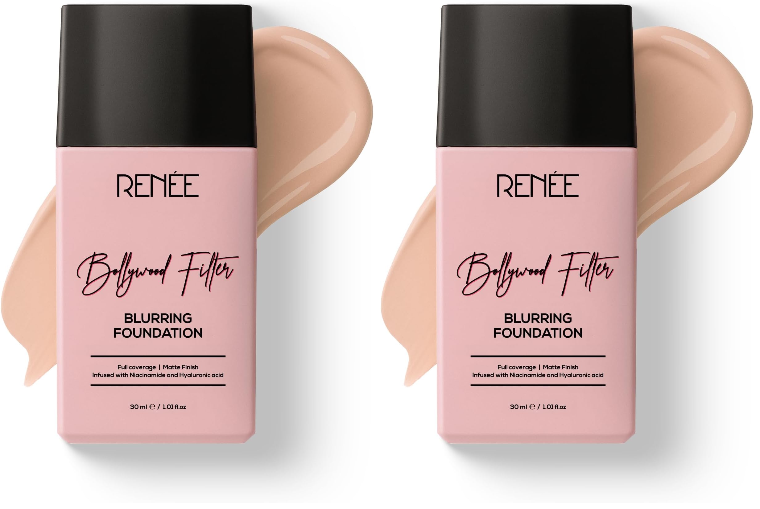 RENEE Bollywood Filter Blurring Liquid Foundation - Hazel Hush | Full Coverage, Matte Finish | Blurs Pores & Blemishes | Hydrates & Evens Skin Tone | With Niacinamide & Hyaluronic Acid | 30ml-image-22