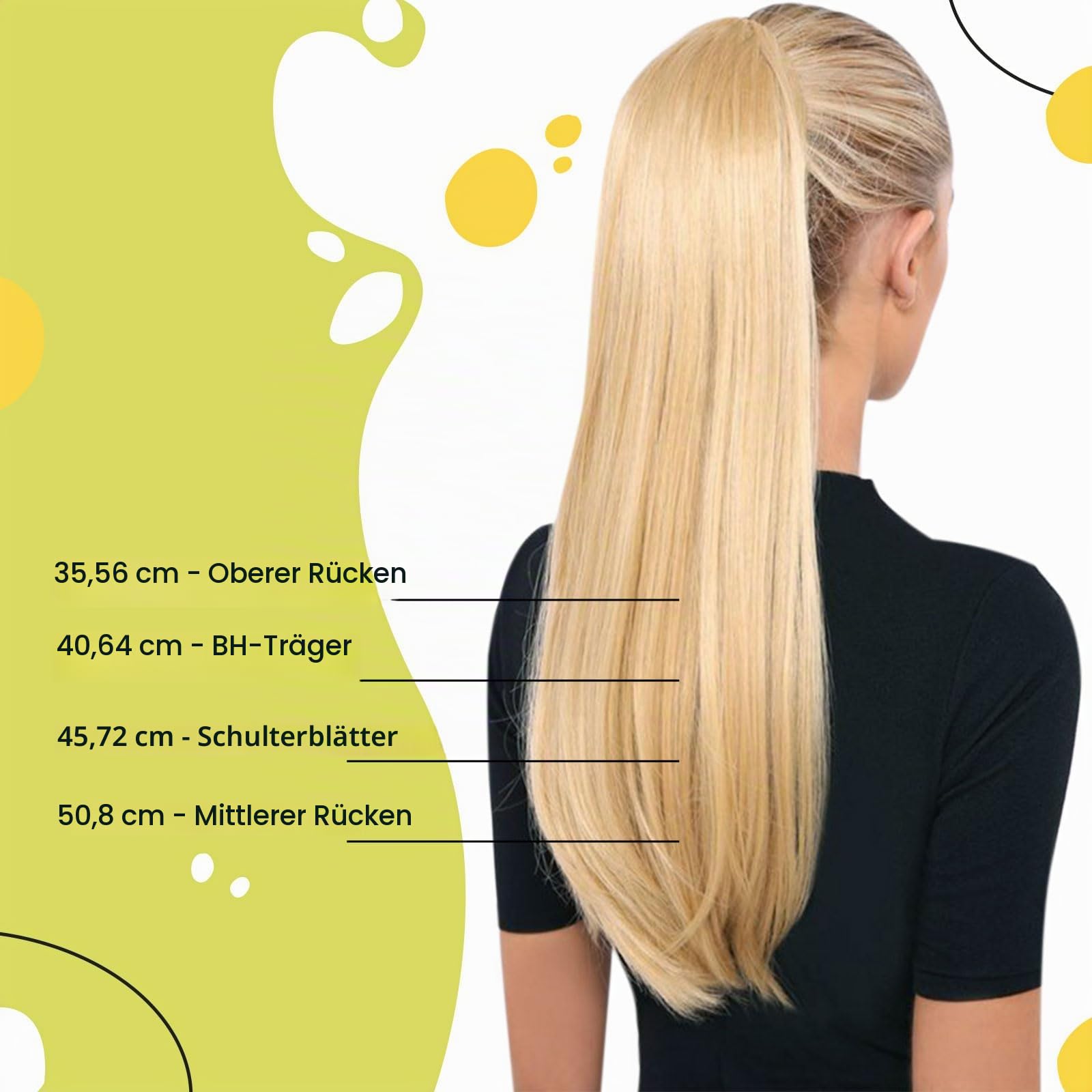 RUNATURE Ponytail Extensions Echthaar Braun Highlight 45cm 80g #3P12 | Clip in Ponytail–hitzebeständig, unsichtbare Clips, nahtlos integriert. Kein Haarausfall, natürlich, mehrdimensional.