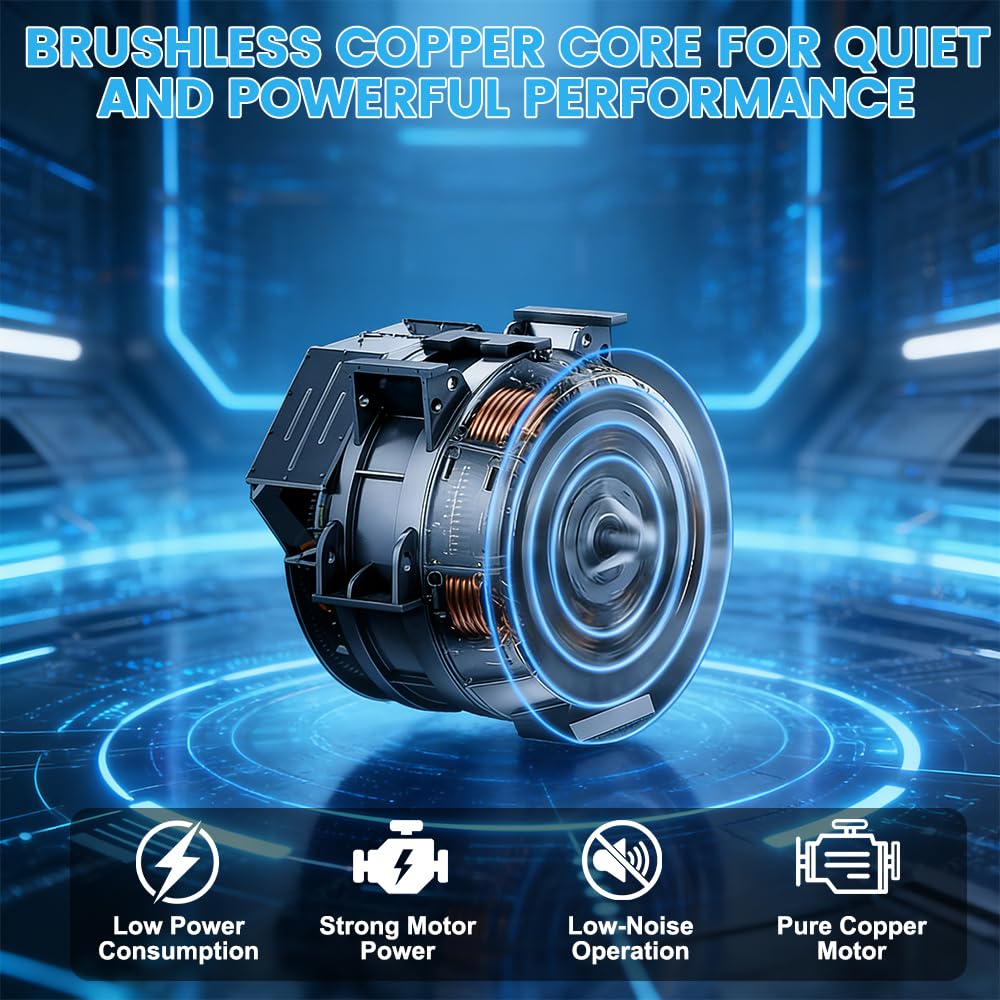 Ventilatore per auto, 12 V, doppia testa, portatile, rotazione a 360 gradi, silenzioso, a 2 velocità, per SUV, camper, barca, camper, ATV
