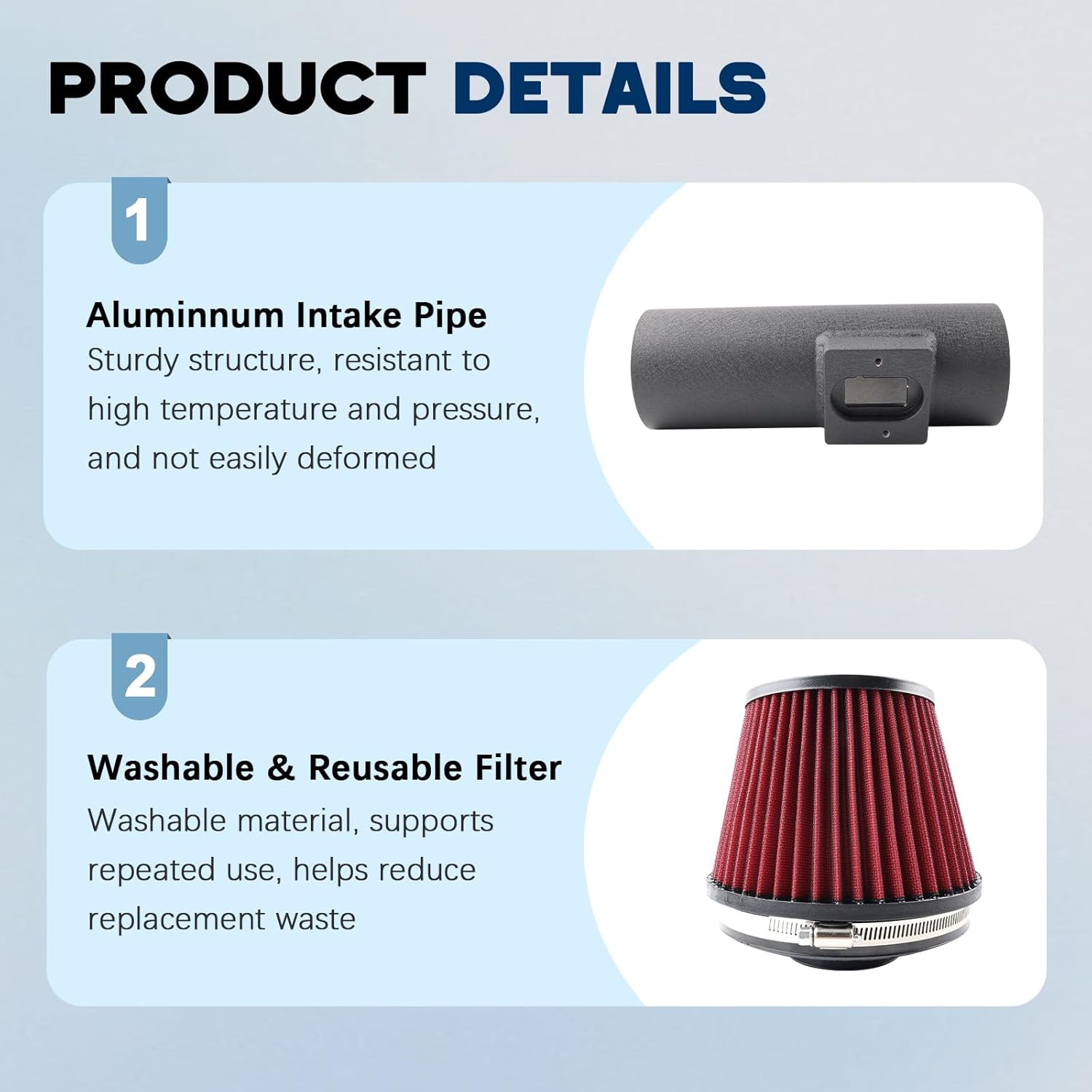 Cold Air Intake Kit Compatible With 2011-2015 Chevy Cruze 1.4L Turbo – High-Performance Aluminum Intake System with Heat Shield, Washable Filter, +7-10% HP Boost & Aggressive Sound