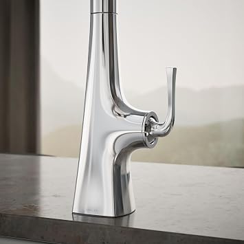 KOHLER K-22068-WB-CP Graze Touchless Smart Voice Control, Kitchen Sink Faucet Konnect, Polished Chrome