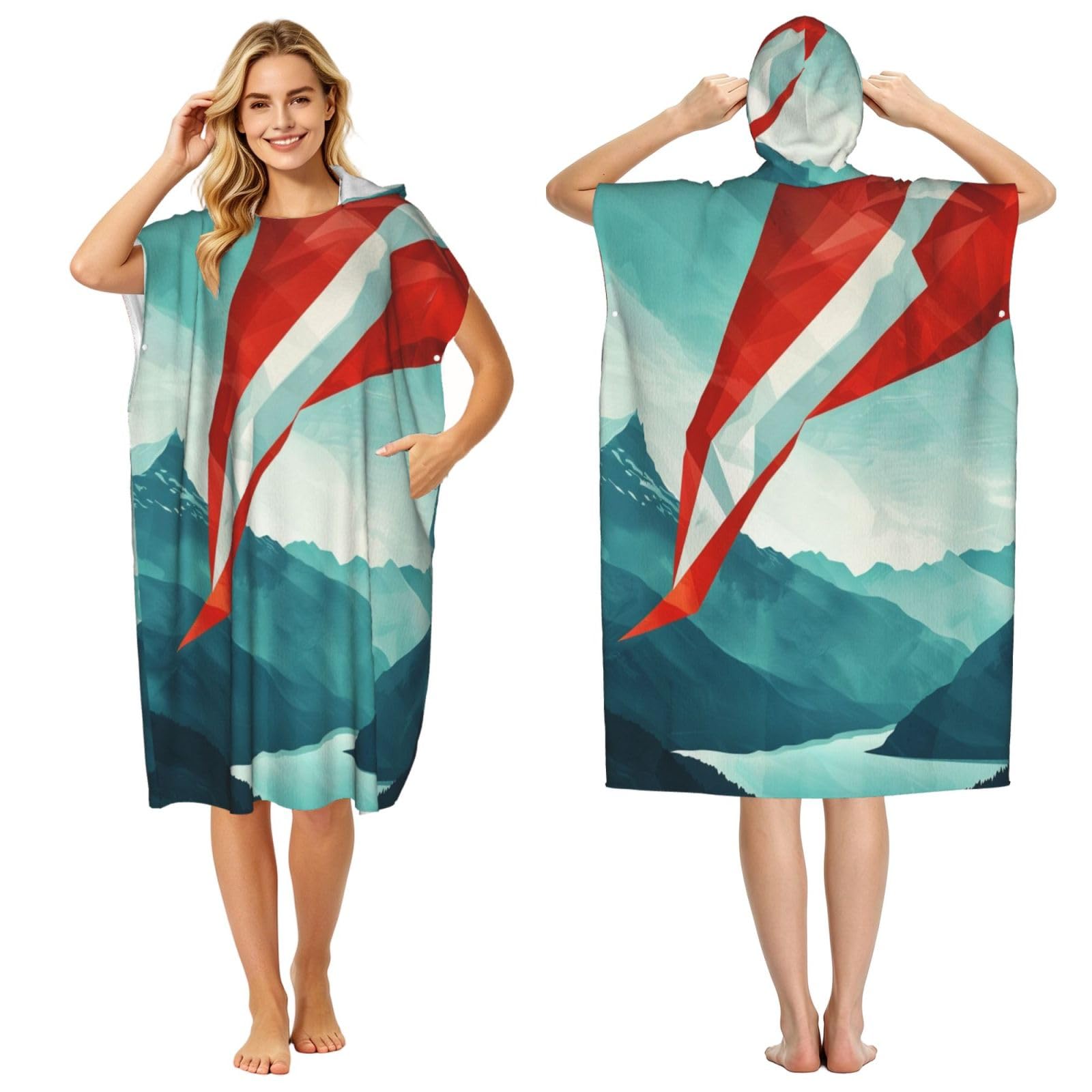 DTHKJNLSF Ke'Entenzhou Banner Adult Hooded Beach Poncho Towel